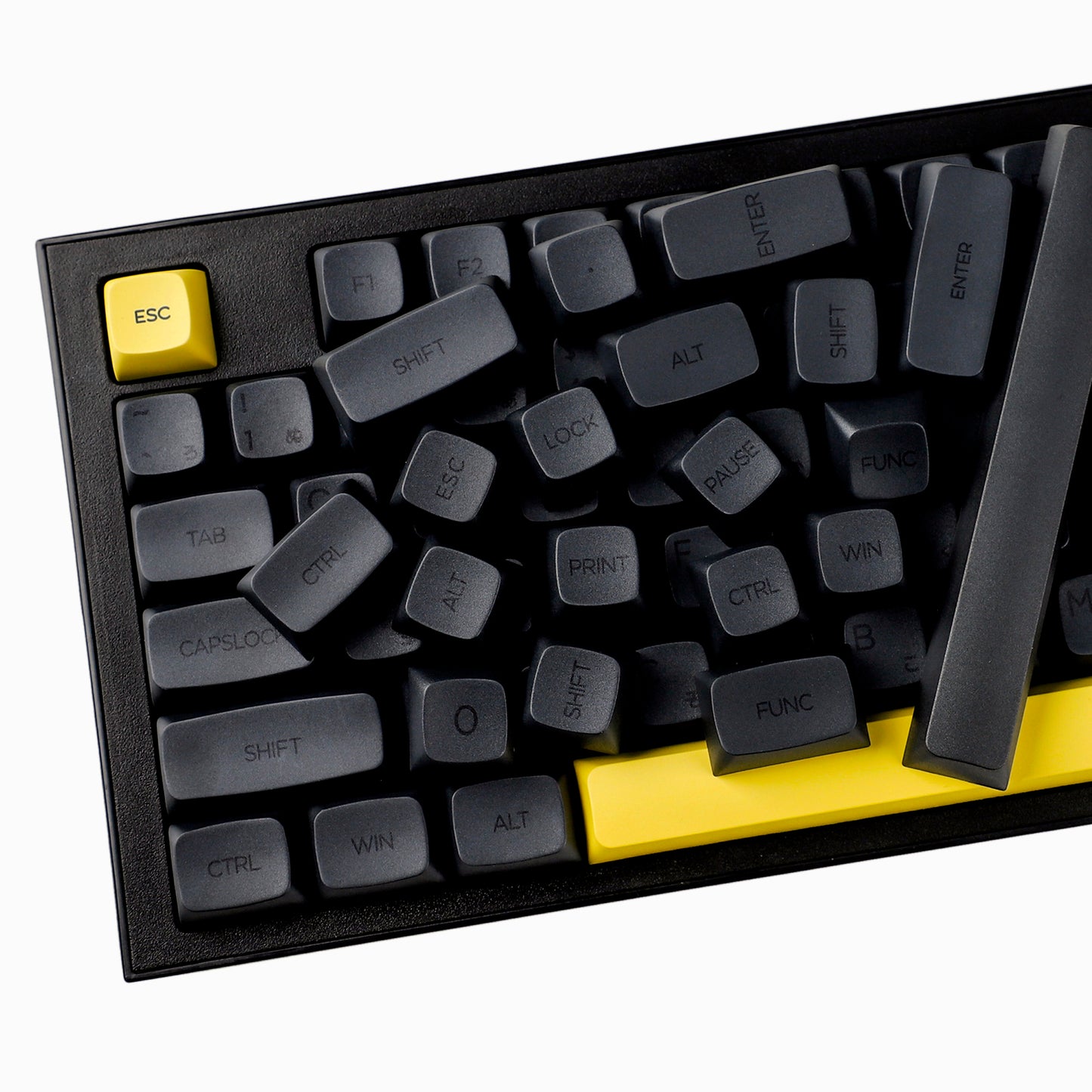 YMDK 125 ZDA Profile Gentleman Japanese XDA v2 Dye Sub PBT Yellow Gray Keycaps For 104 TKL 60% 96 84 68 64 MX Switches Keyboard