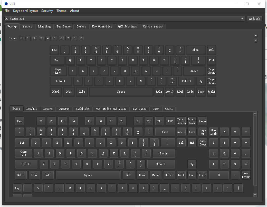 YMD68 YMD-65% ZJ68 RGB Aluminum Kit(Hotswap North Facing/VIA VIAL Fully Programmable)