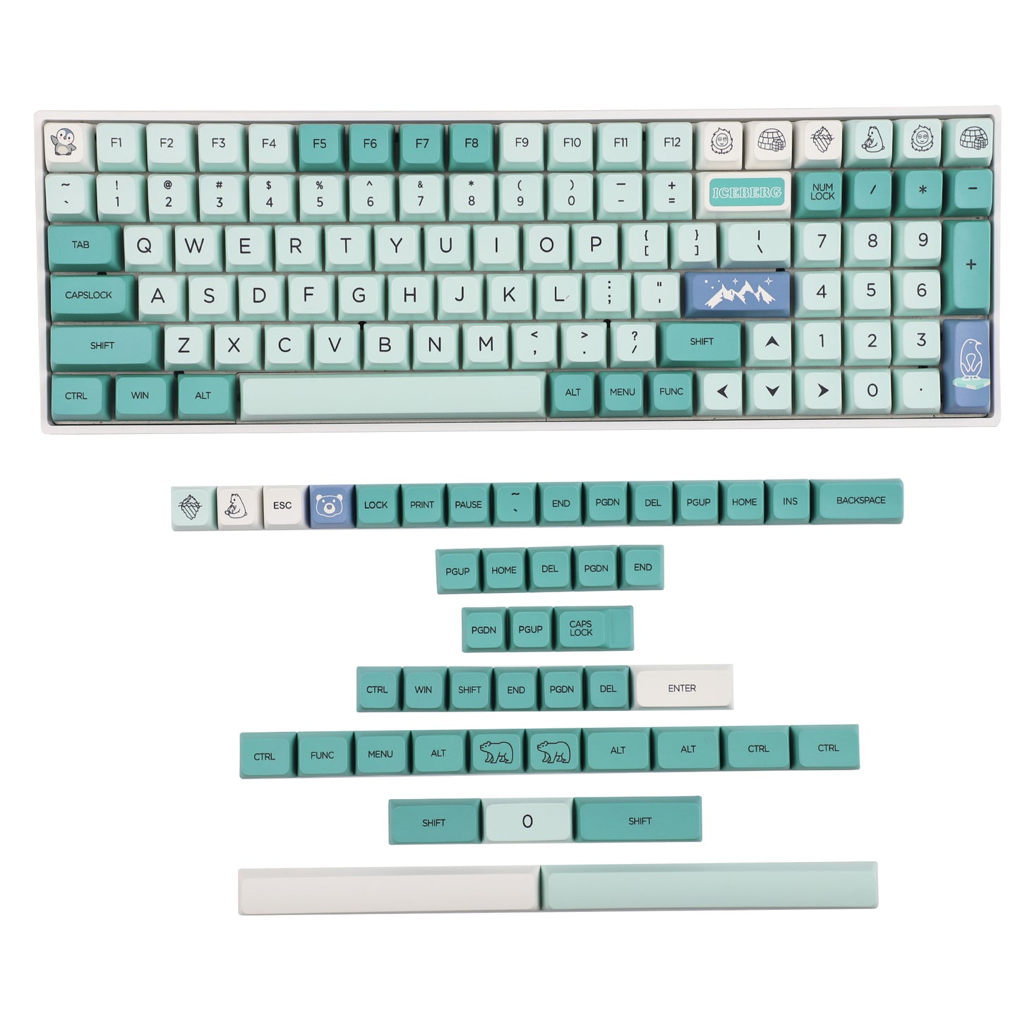 YMDK Iceberg 146 Keycaps(Dye Sub MDA Profile 1.55mm)