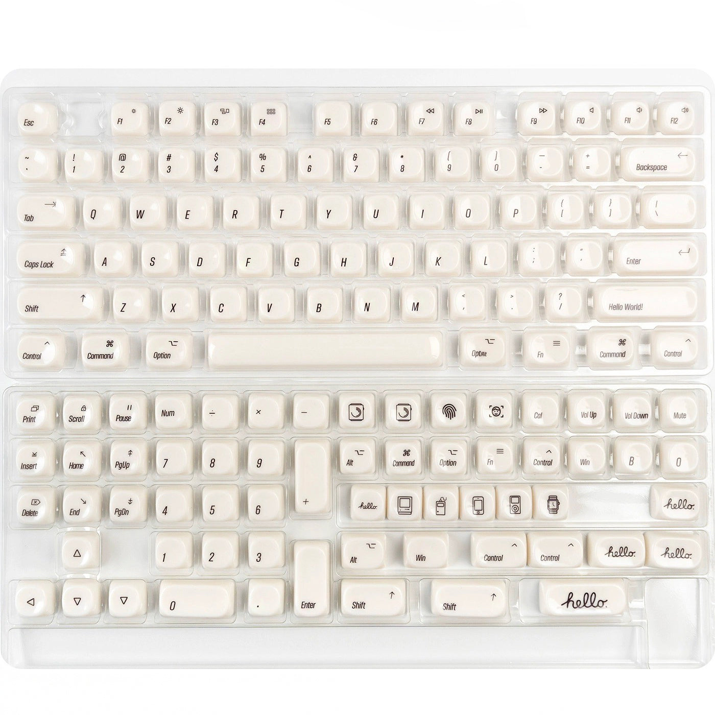 YMDK 136 Keys MAC Style Jade Ceramic Feel MOA Profile PC Material Top Print Keycaps for 61/68/87/98/104/108 MX Mechanical Keyboards