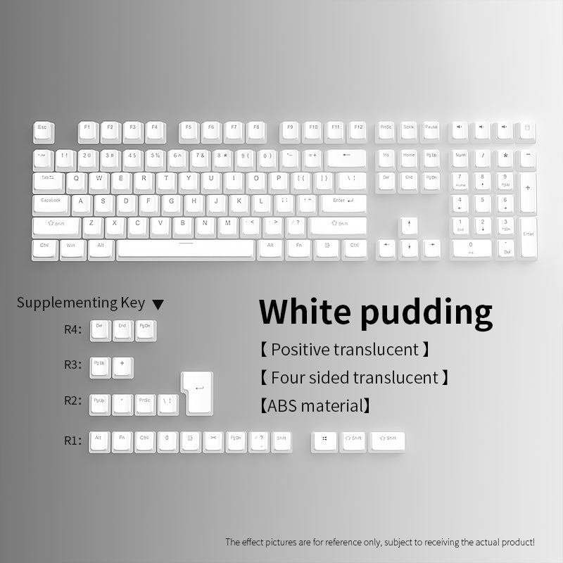 YMDK Pudding 126 Keys OEM Profile ABS Four Sided Translucent for 75/87/98/104/108 MX Mechanical Keyboard