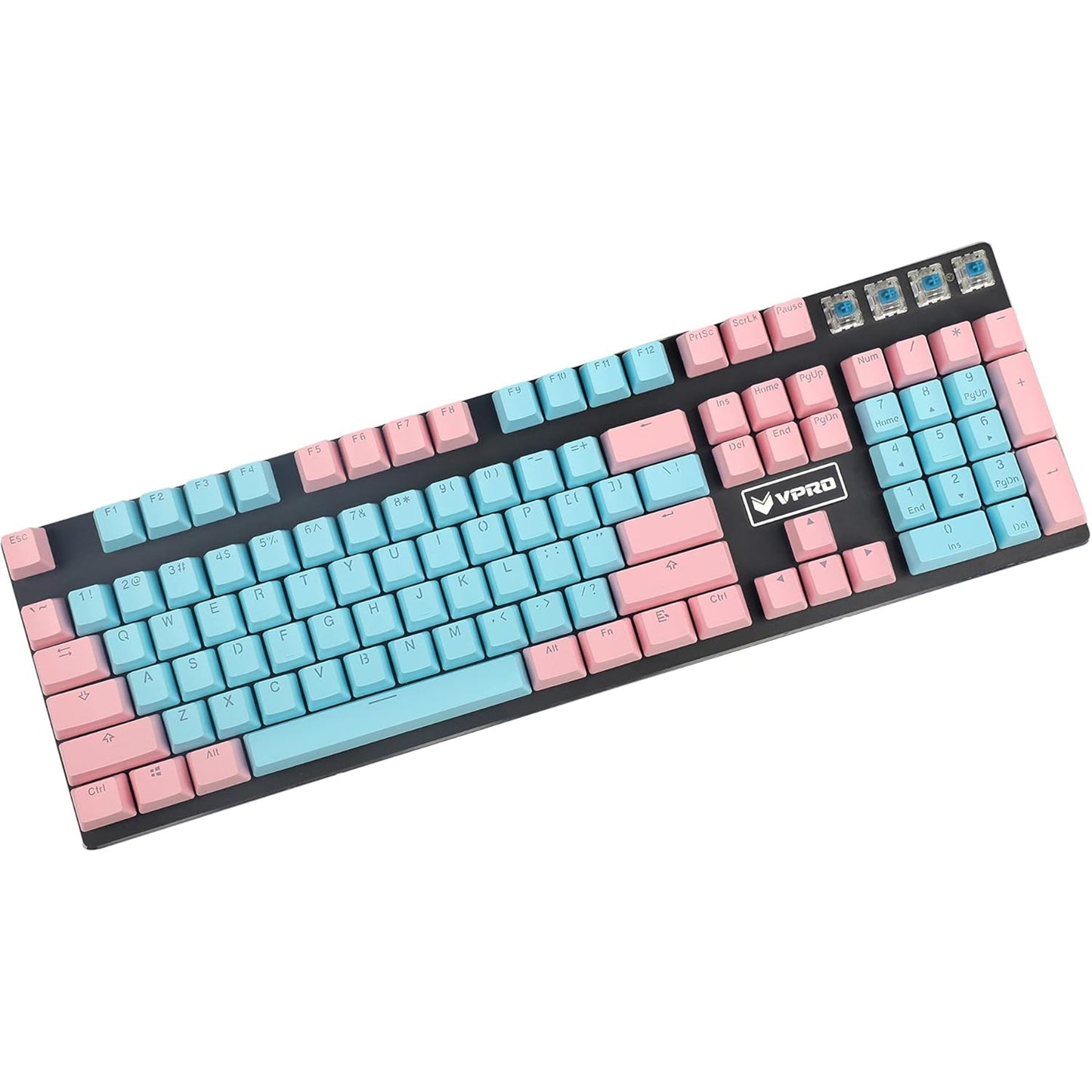 Carbon Miami PBT Double Shot Cherry Profile ANSI Backlit Keycaps for MX Mechanical Keyboard Melody 96 KBD75 68 61 87 104 Keychron(Only Keycap) (Carbon)