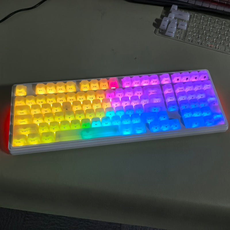 YMDK 119 Keys Jellyfish Keycaps Side Print Shine Through MDA Profile PC Material Custom Keycap for MX Mechanical Keyboards