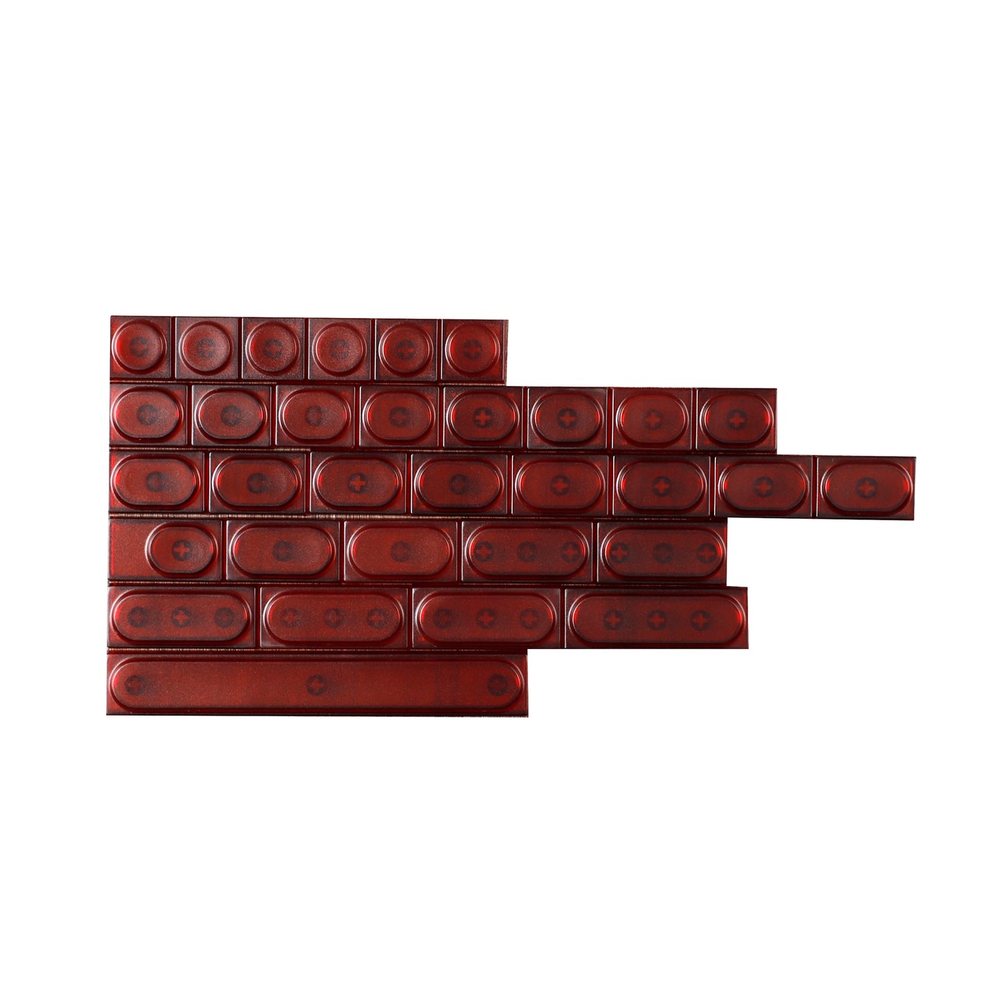 YMDK Blocks Keycap 32 Keys Modifiers Novelty Keys Keycaps Set Transparent Frosted Key Cap PC for MX Switches Mechanical Keyboard
