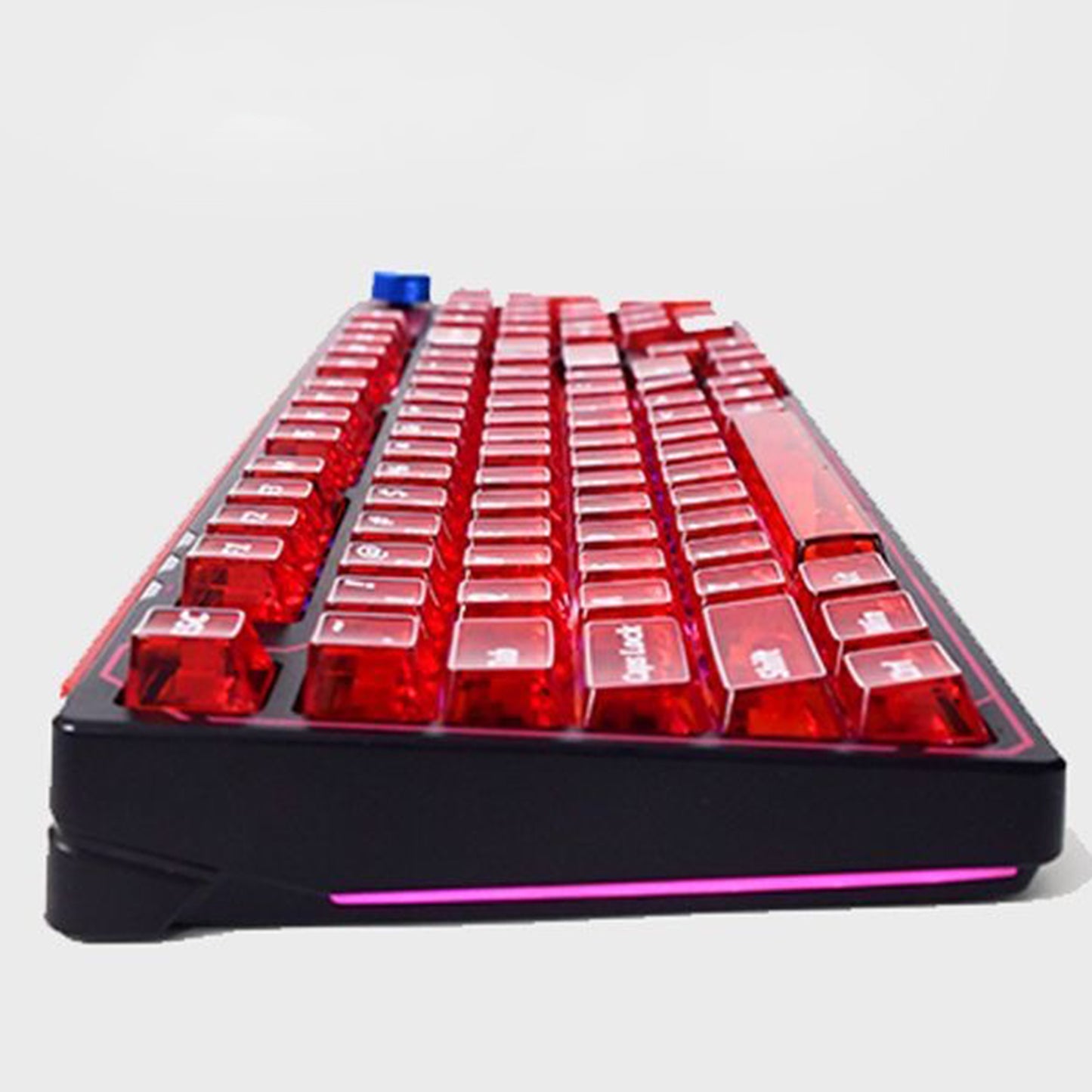 YMDK 121 Keys Red Transparent PC Shine Through Top Print Cherry Profile Keycaps for MX 61/64/68/84/87/100/104/108 Layout MX Mechanical Keyboard