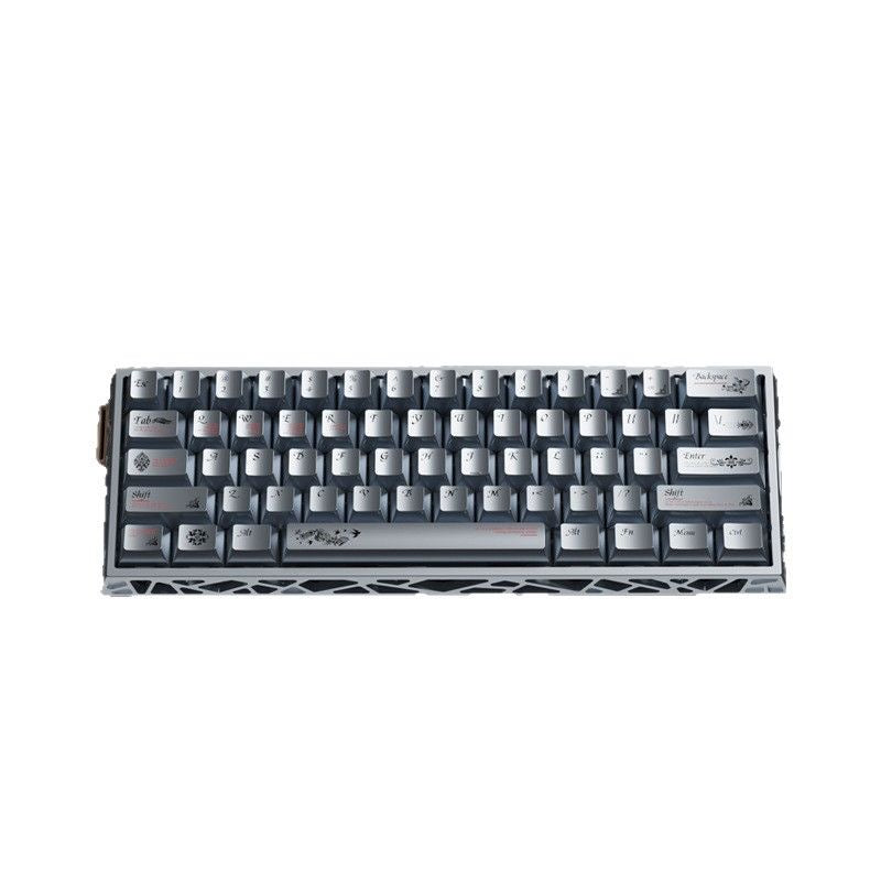 YMDK 126 keys Key of Time Theme Cherry Profile Metal Texture Keycaps Five-sided Dye Sub UV Print Keycap for 61/68/75/87/96/100/104/108 MX Mechanical Keyboard