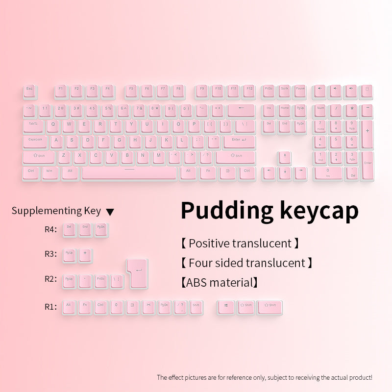 YMDK Pudding 126 Keys OEM Profile ABS Four Sided Translucent for 75/87/98/104/108 MX Mechanical Keyboard