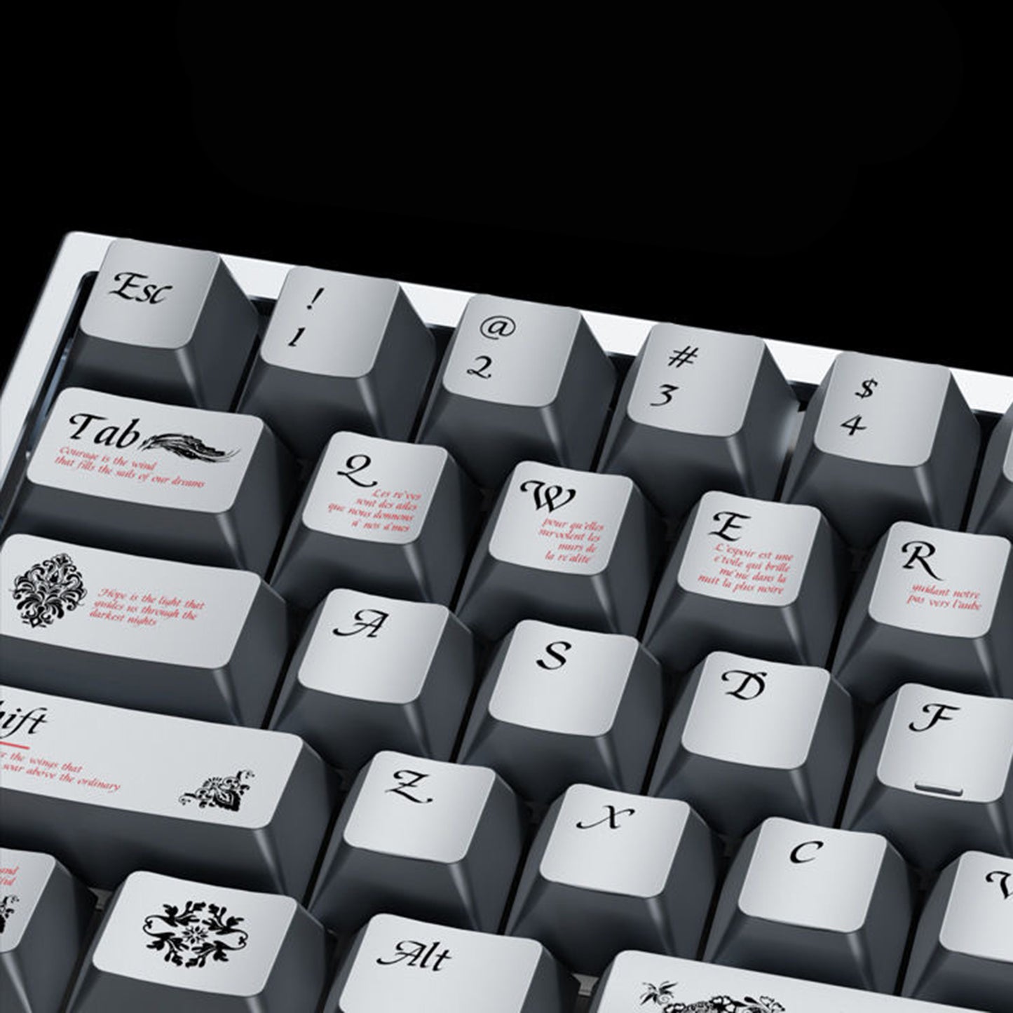 YMDK 126 keys Key of Time Theme Cherry Profile Metal Texture Keycaps Five-sided Dye Sub UV Print Keycap for 61/68/75/87/96/100/104/108 MX Mechanical Keyboard