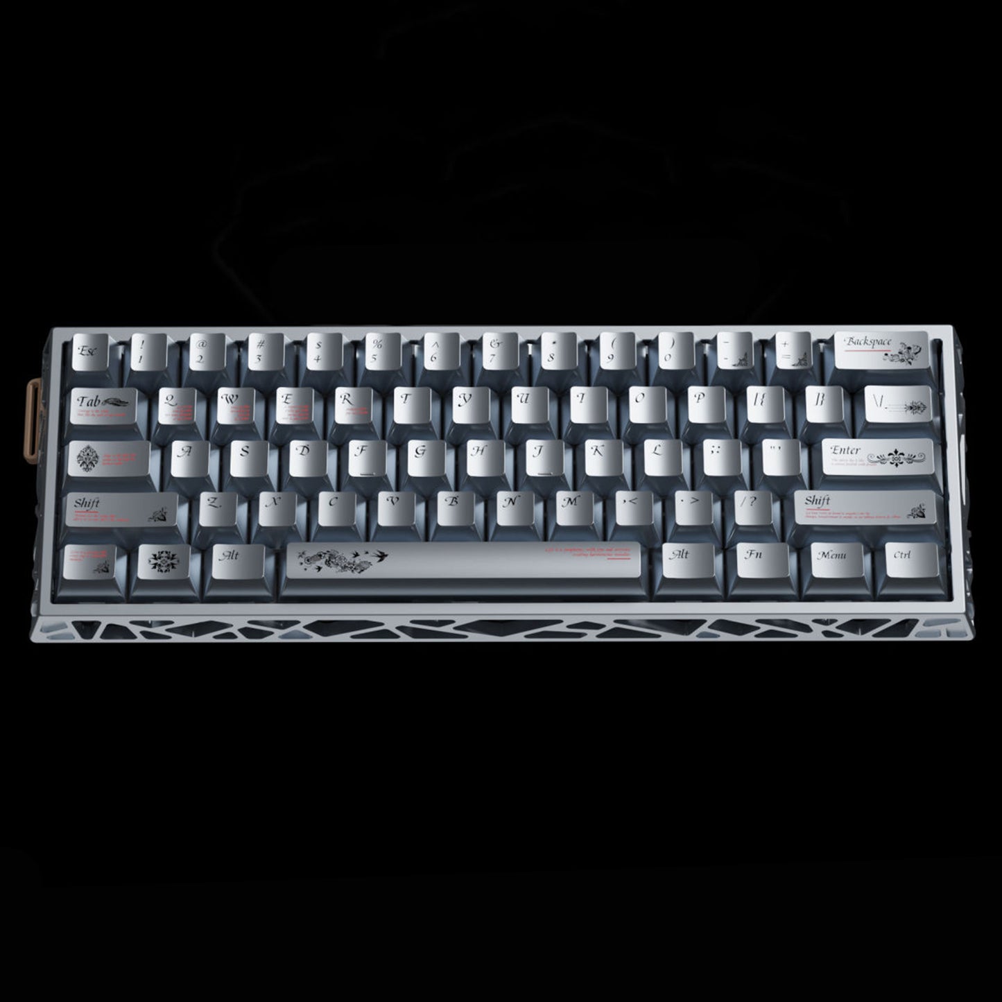 YMDK 126 keys Key of Time Theme Cherry Profile Metal Texture Keycaps Five-sided Dye Sub UV Print Keycap for 61/68/75/87/96/100/104/108 MX Mechanical Keyboard