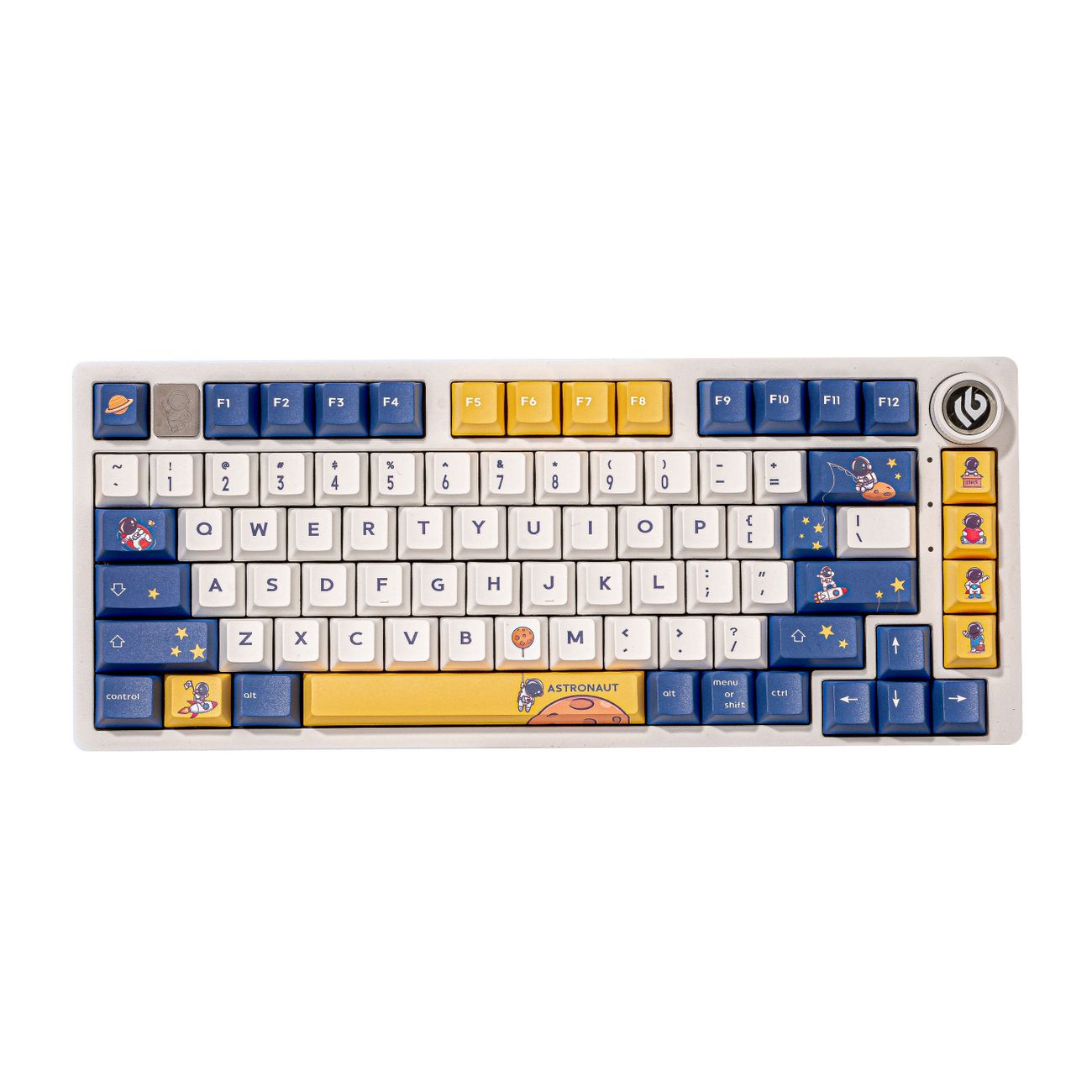 YMDK 130 Keys Astronaut Theme Keycaps PBT Cherry Profile 5 Sides Dye Sublimation Top Print Key cap Cute Custom Keycap for 61/64/68/84/87/96/104/108 MX Mechanical Keyboard