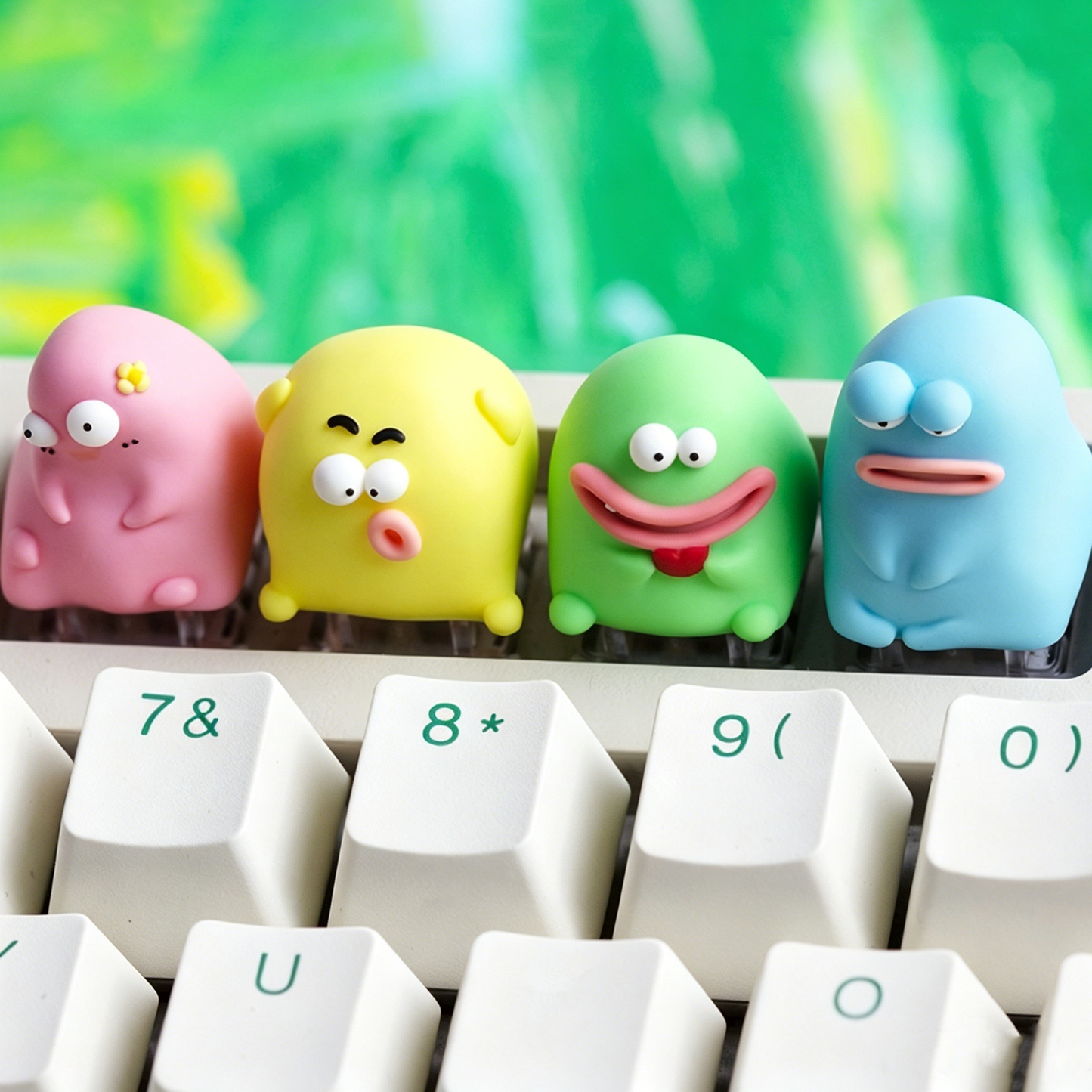 YMDK 1pcs Esc Key Ugly Cute Novelty Keycap Personalized Handmade Resin Creativity Custom Keycaps for MX Mechanical Keyboards