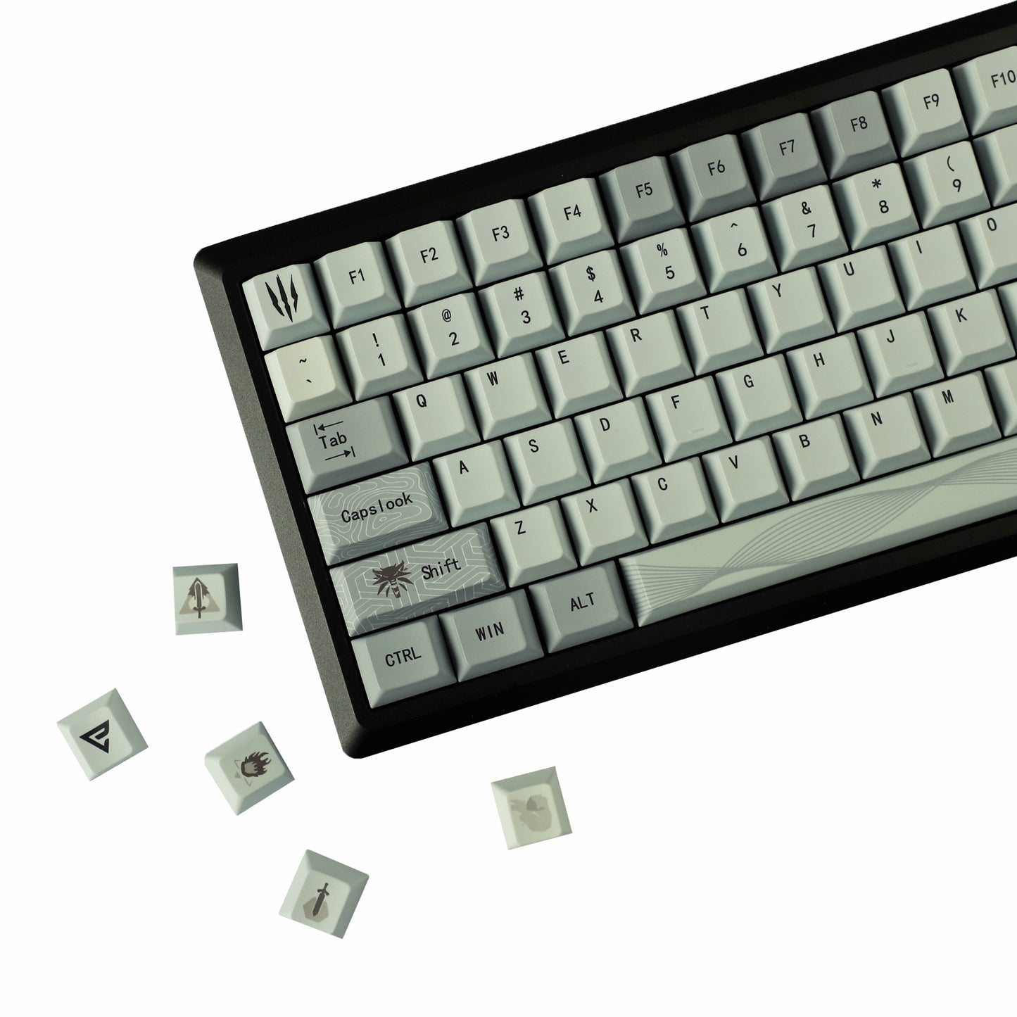 YMDK Wild Hunt Theme PBT Keycap 134 Keys Dye Sub Cherry Profile Top Print Custom Keycaps for MX Mechanical Keyboard