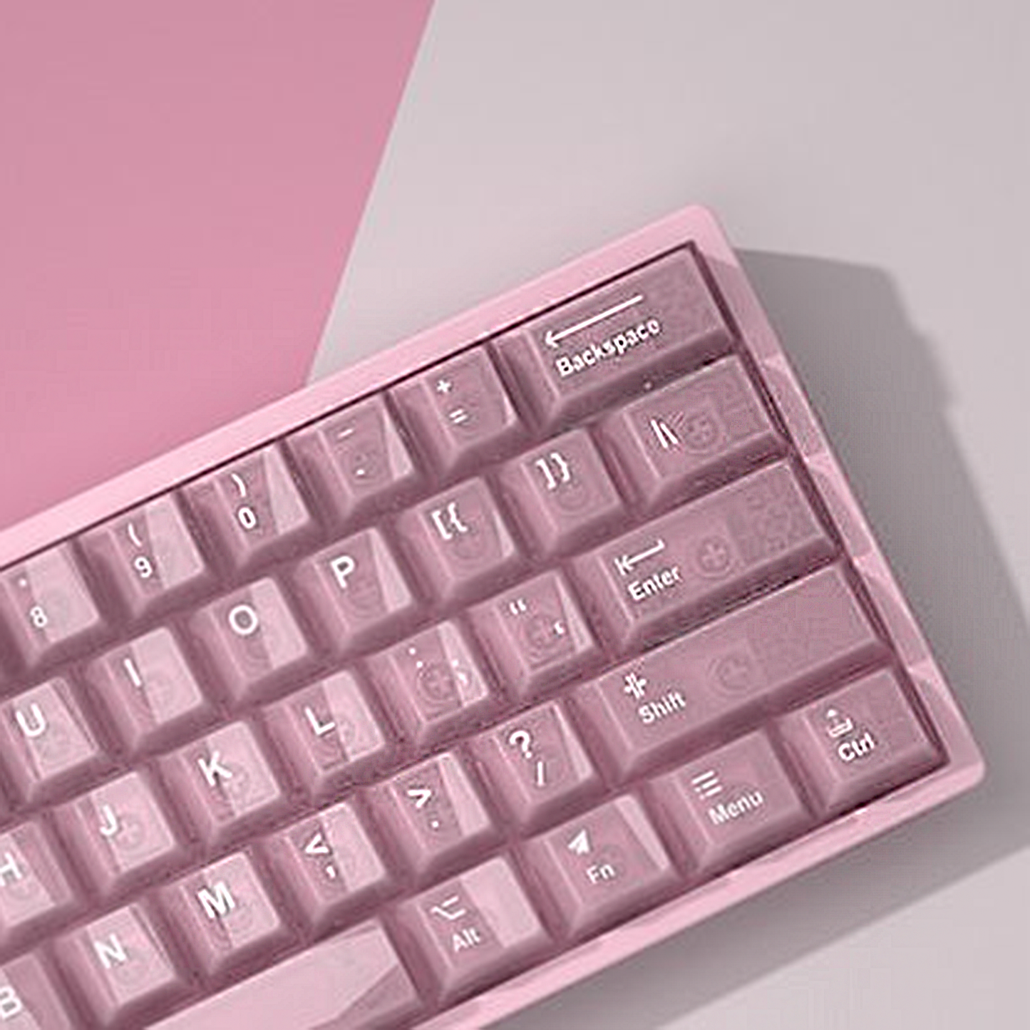 YMDK PBT+PC Transparent Keycaps Cherry Profile Shine Through Top Print Dye Sublimation Keycap for MX 61/64/68/84/87/100/104/108 MX Mechanical Keyboard