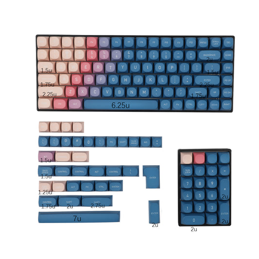YMDK Night Sunset MA Profile 141 Keycaps(PBT 1.5mm/Filco 104 87 61 KBD75 YMD96 GK64 GK61 Keychron Using)