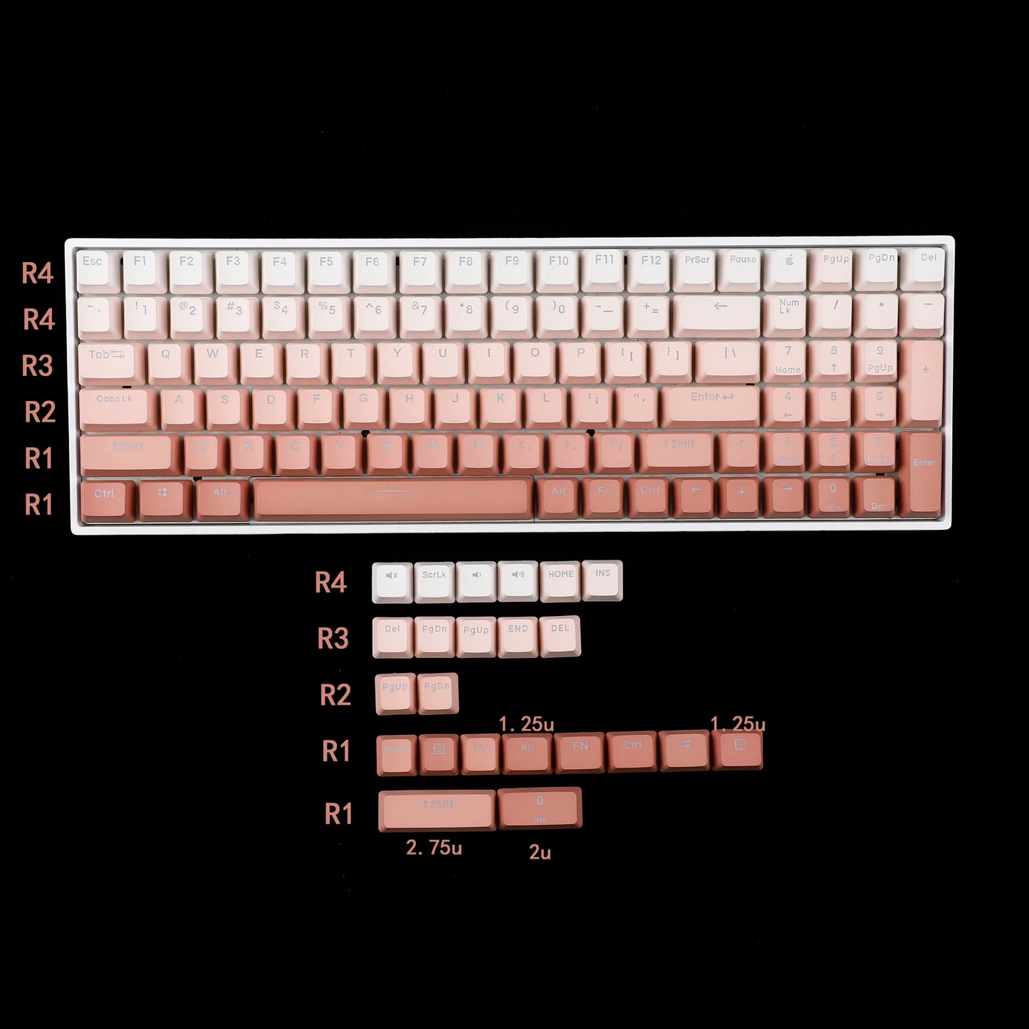 Wholesale Keycaps——YMDK OEM Profile 122 Top Backlit Keycap(20 pcs)