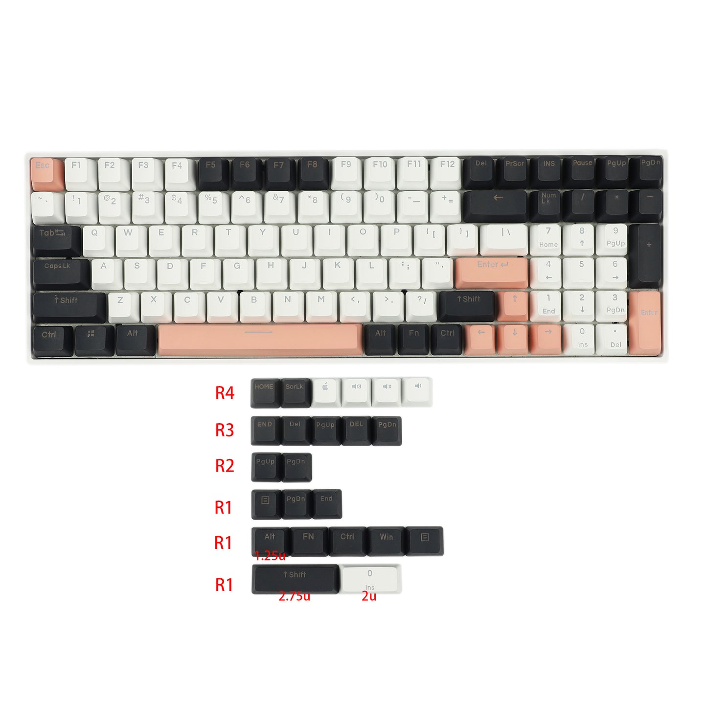 Wholesale Keycaps——YMDK OEM Profile 122 Top Backlit Keycap(20 pcs)