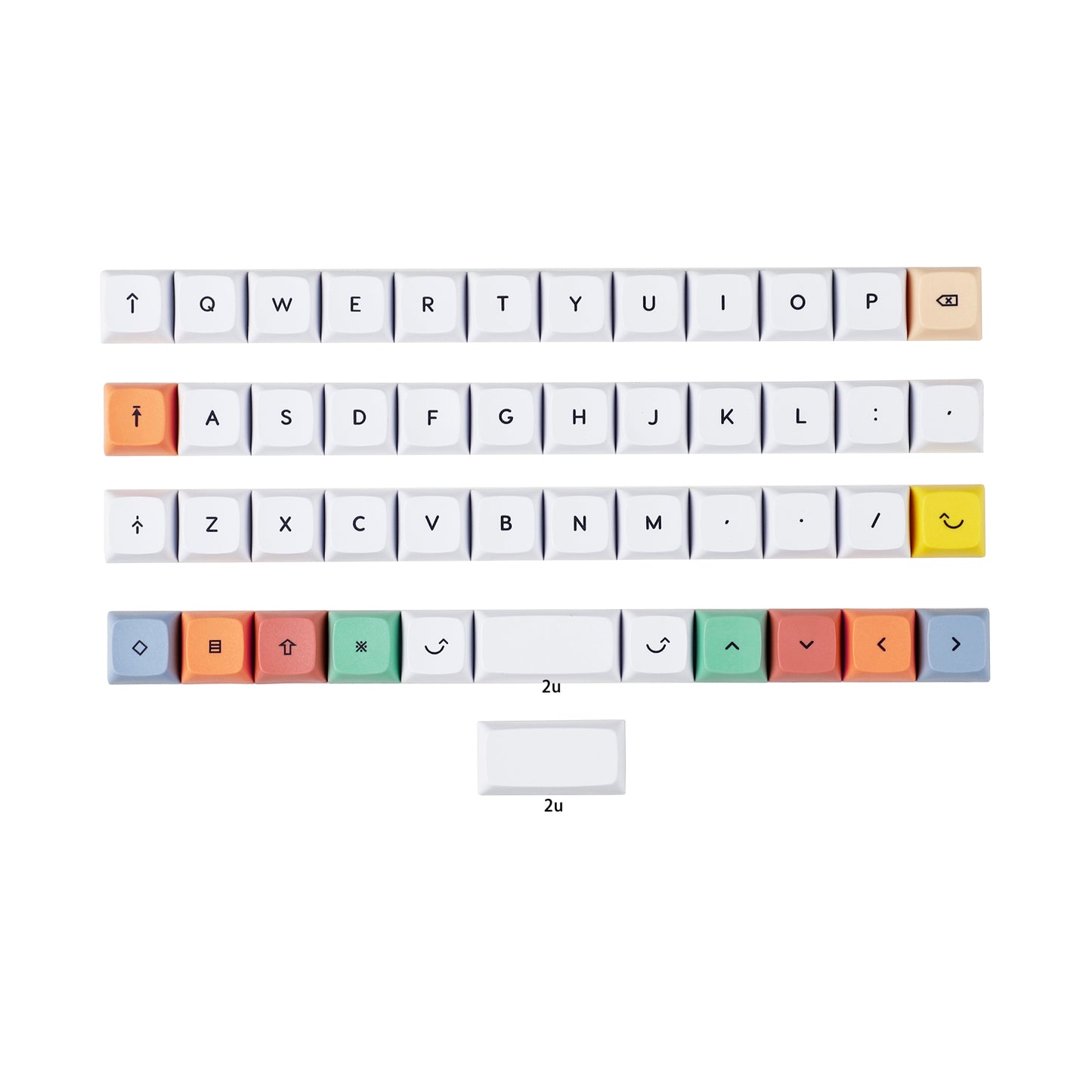 YMDK Colorful theme Dye-Sub Top print Blank XDA Keycap 1.7mm PBT For MX Switches 40% Split36 Split46 Keyboard Planck YMD40v2 Niu40