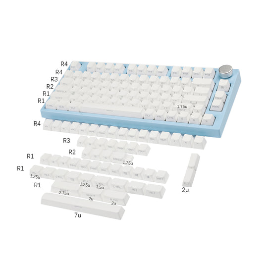 YMDK White Black SideLit 134 Keycaps(Double Shot OEM Profile/108 TKL 61 65% NJ80 NCR80 84 96 Using)