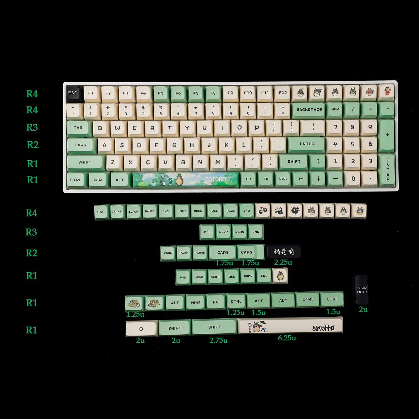 YMDK Chinchilla Blue Theme MDA Profile 149 Keycaps(Dye Sub 1.55mm)