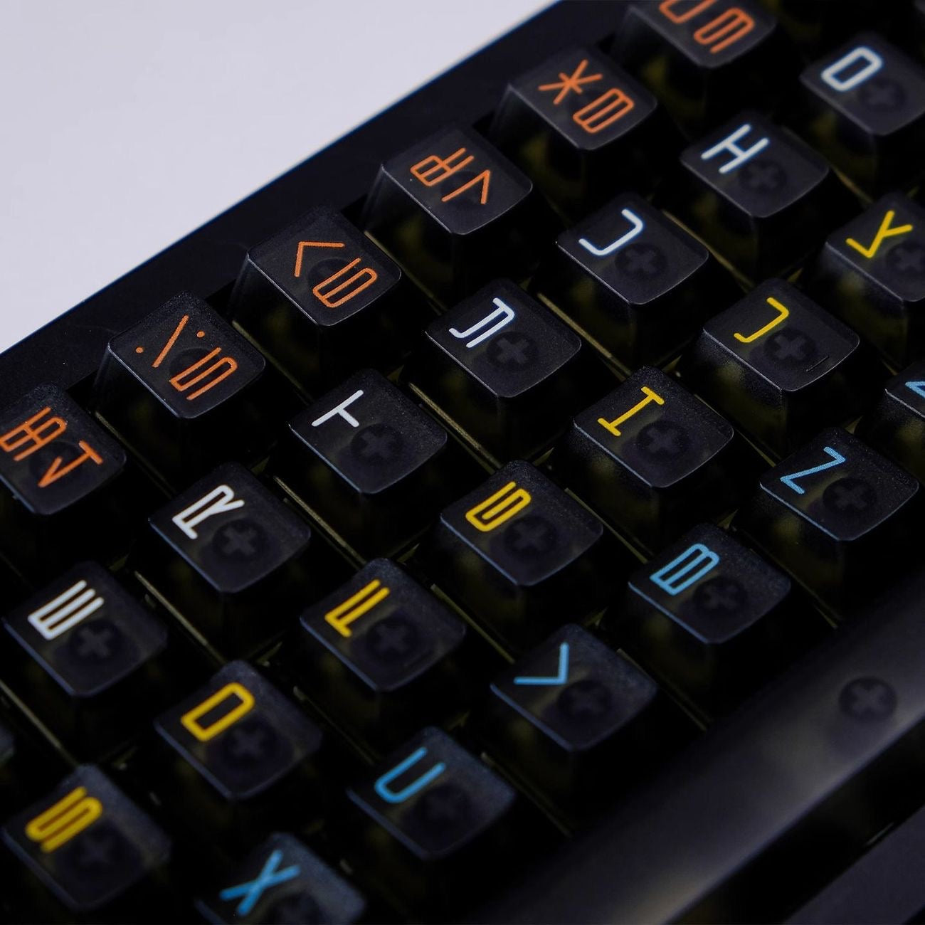YMDK 122 Keys Exhibition Theme Five Sides Fog Keycaps Shine Through Cherry Profile PC UV Print Keycap for 61/64/68/75/84/87 MX Mechanical Keyboard