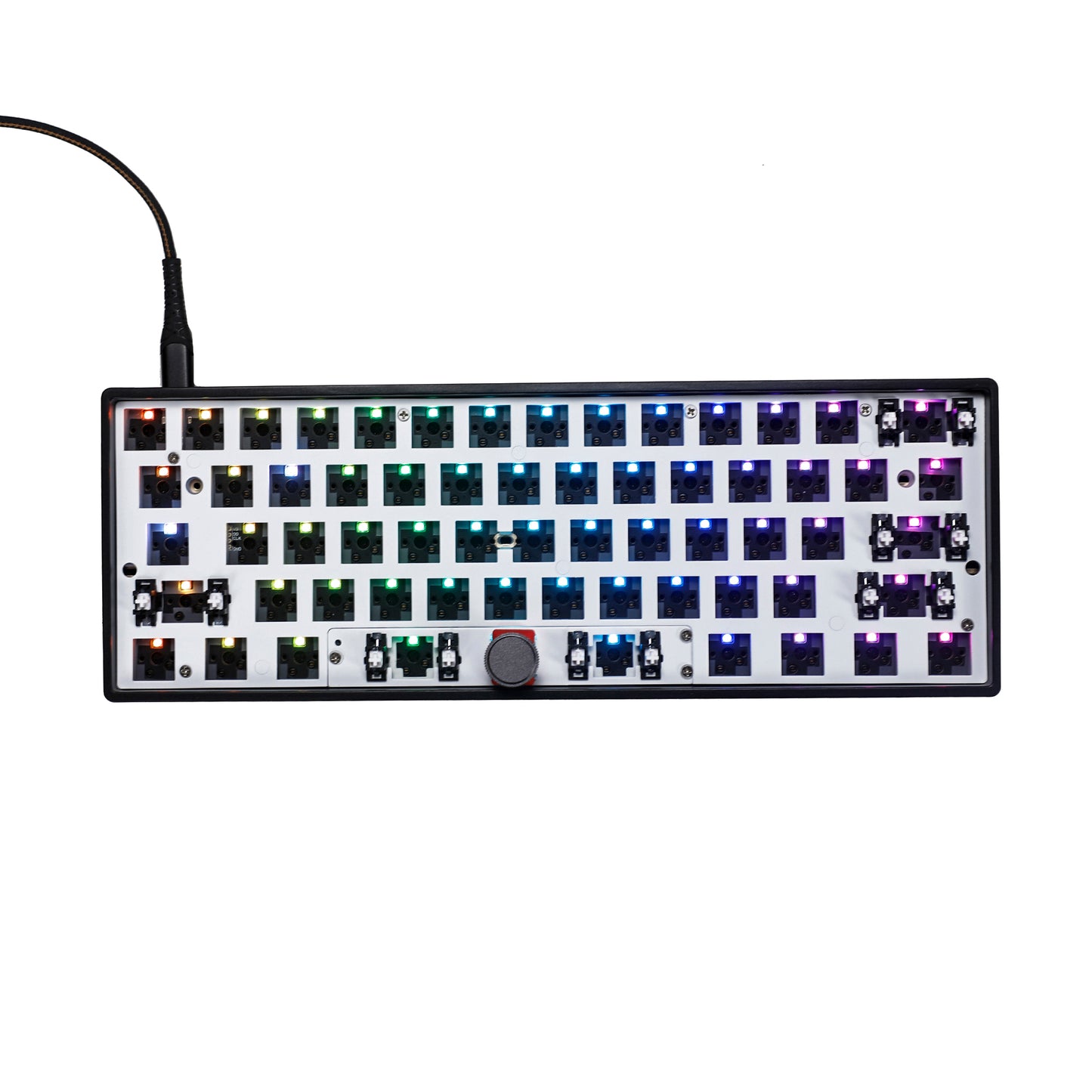 GK61 Pro RGB Wired Gasket Hot Swap Hot-swappable Knob 60% Fully Programmable NKRO Keyboard Kit(Support QMK VIA Support Split space )
