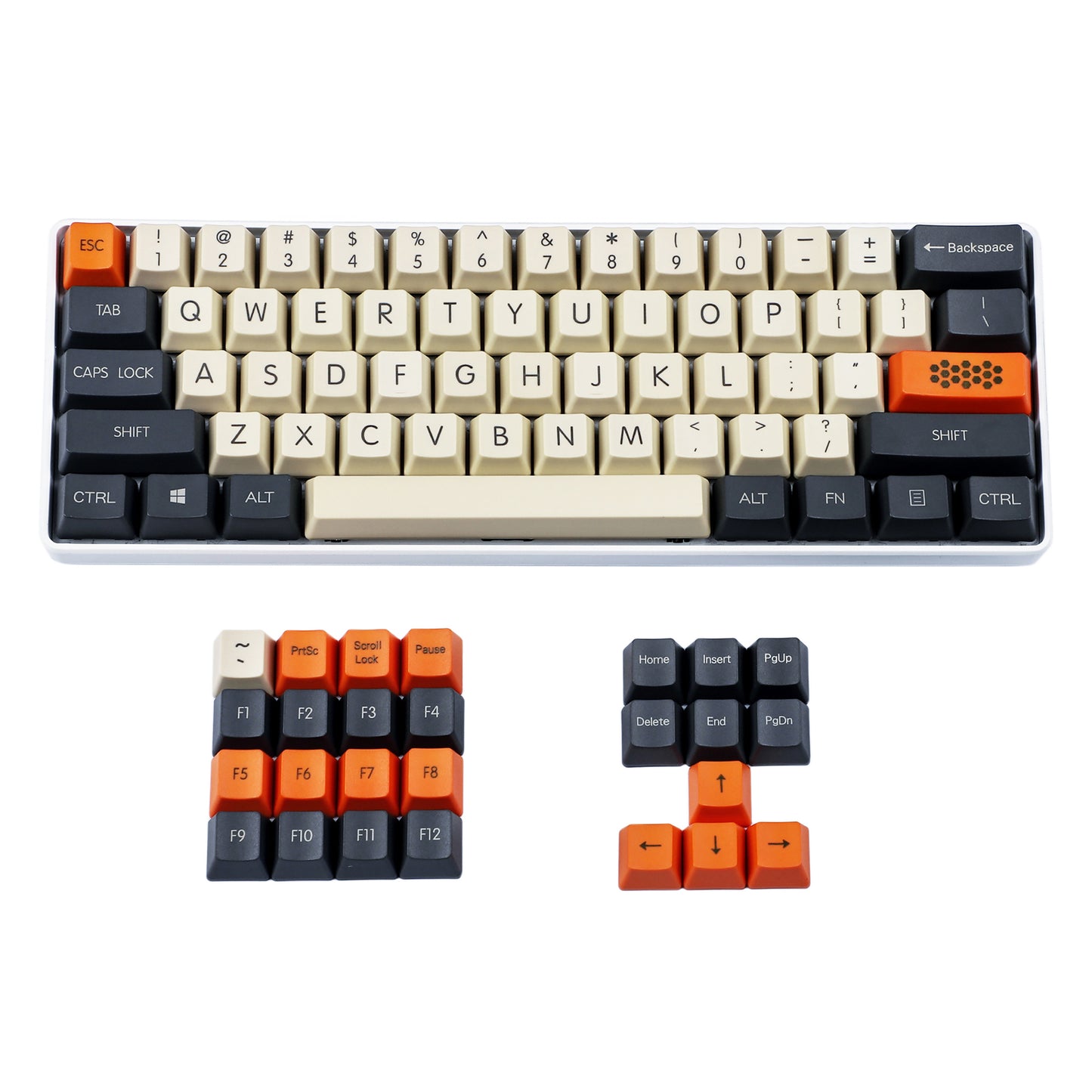 104 Laser-Etched Carbon Keycaps(OEM Profile PBT 1.5mm Thickness)