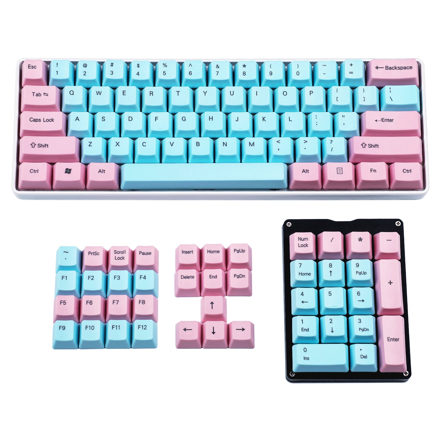 104 Laser-Etched Miami Keycaps(OEM Profile PBT 1.5mm Thickness/ANSI 104 TKL 61 Using)