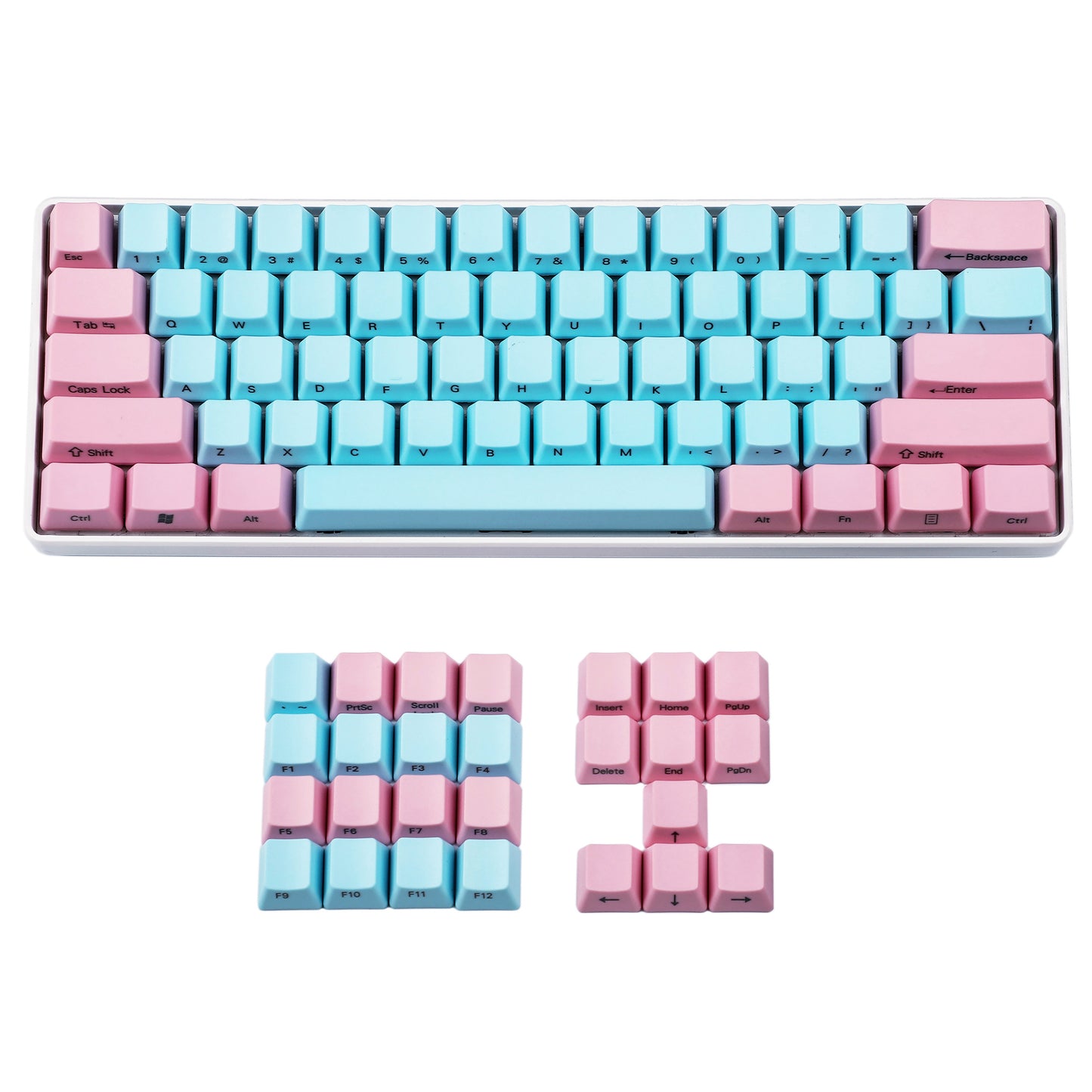 104 Laser-Etched Miami Keycaps(OEM Profile PBT 1.5mm Thickness/ANSI 104 TKL 61 Using)