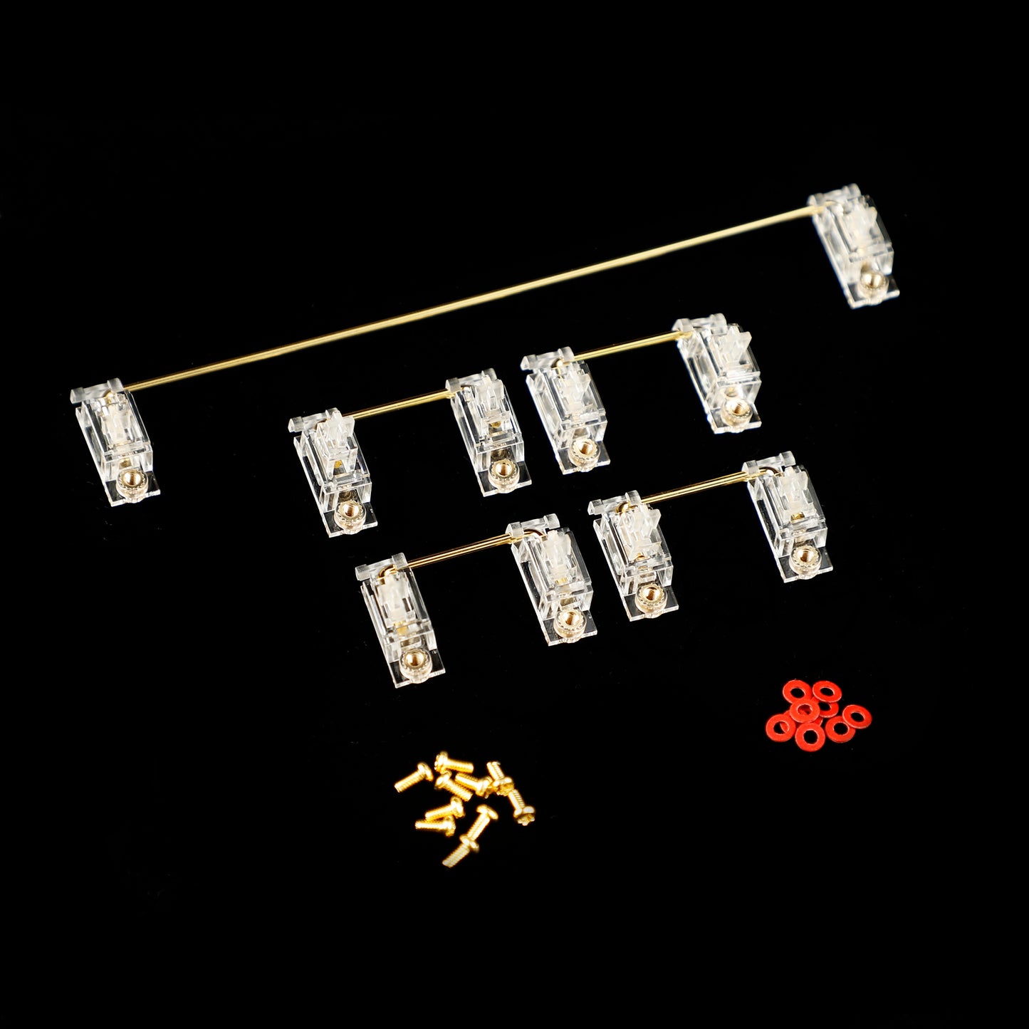 YMDK V3 Smokey PCB Mount Gold Screw in Stabilizers( No Dropping Wire for PCB)
