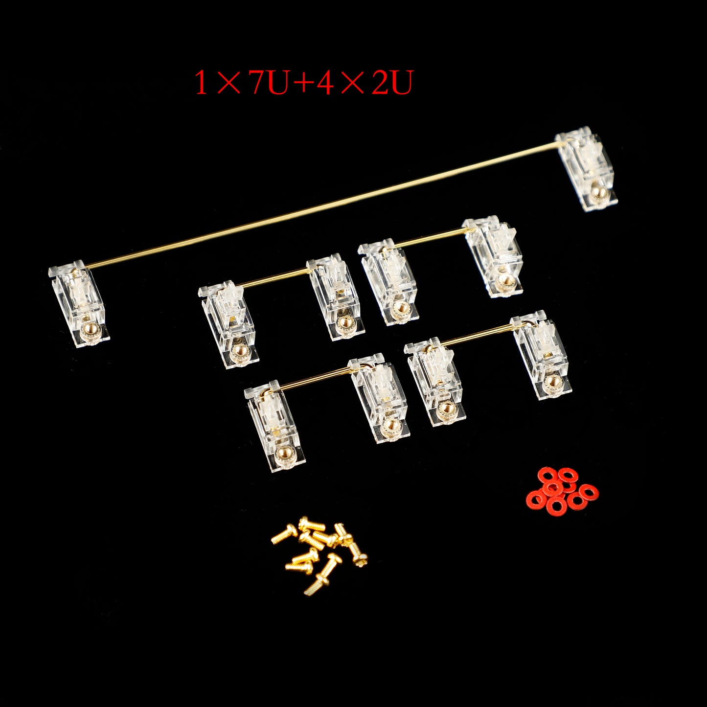 YMDK V3 Smokey PCB Mount Gold Screw in Stabilizers( No Dropping Wire for PCB)