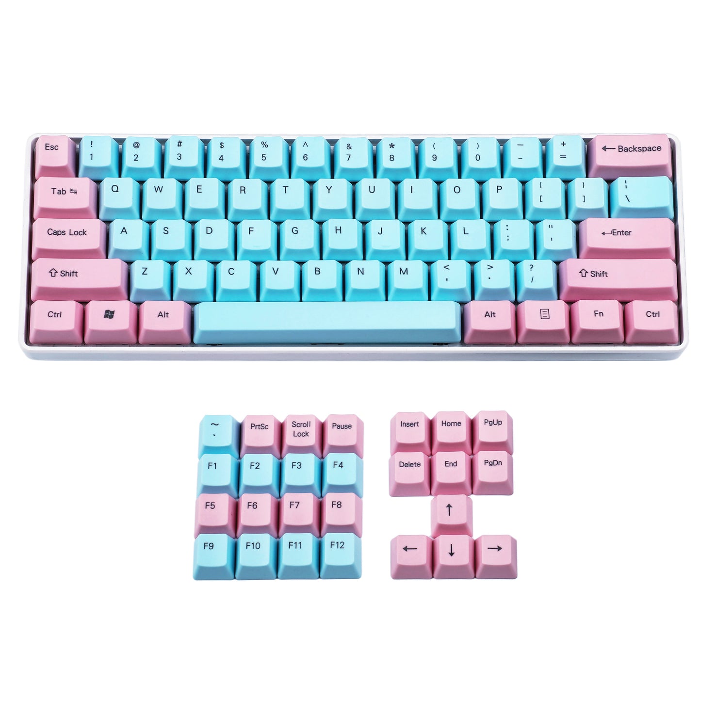 104 Laser-Etched Miami Keycaps(OEM Profile PBT 1.5mm Thickness/ANSI 104 TKL 61 Using)