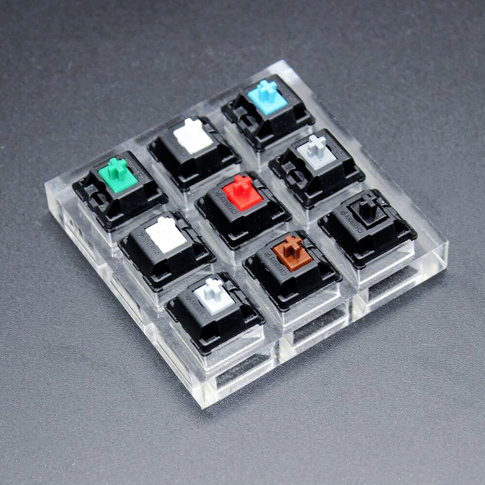 9 Keys Switches Tester(Cherry Gateron Green Clear White Gray Clear Zealio Purple Kailh Box Navy Jade Switches)