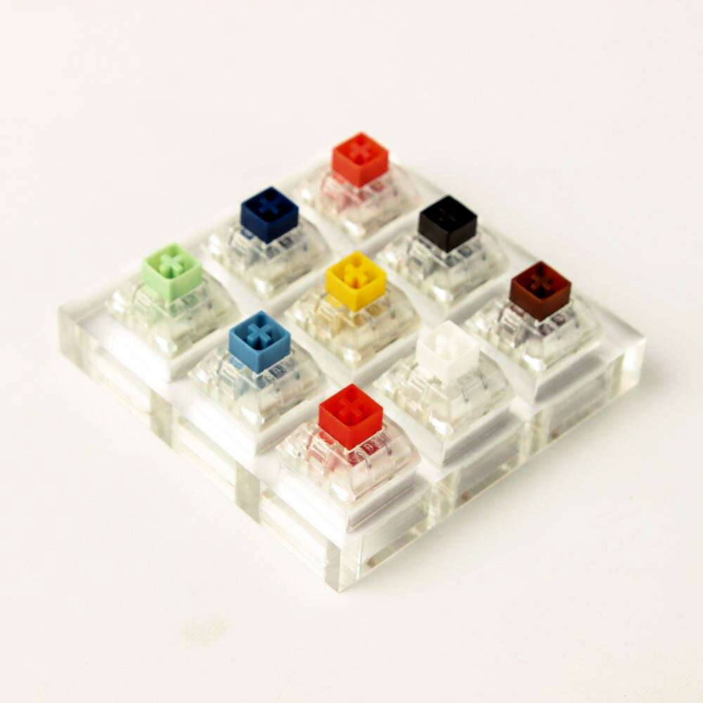9 Keys Switches Tester(Cherry Gateron Green Clear White Gray Clear Zealio Purple Kailh Box Navy Jade Switches)