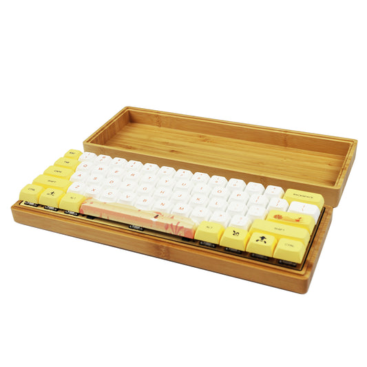 GK61 GK64 Splitted Bamboo Wood Case Kit(RGB Hotswap PCB/Bluetooth Or Wired Programmable)