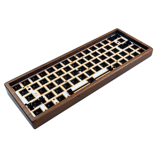 GK61 GK64 Walnut Wood Case Kit(RGB Hotswap PCB Bluetooth Or Wired Programmable)