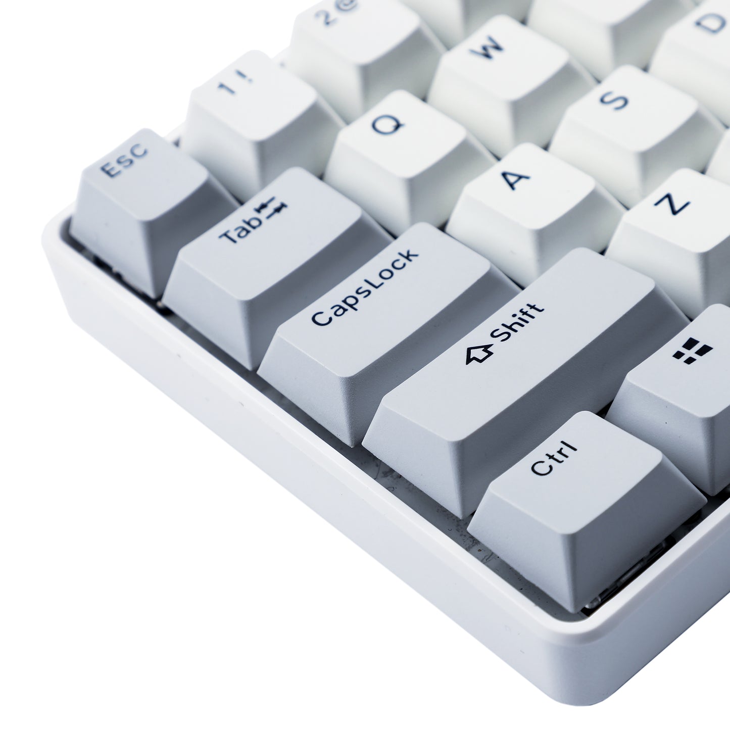 Gray With Light Gray 108 Keycaps(Double Shot Non Shine Through/ANSI 108 TKL 61 Using)