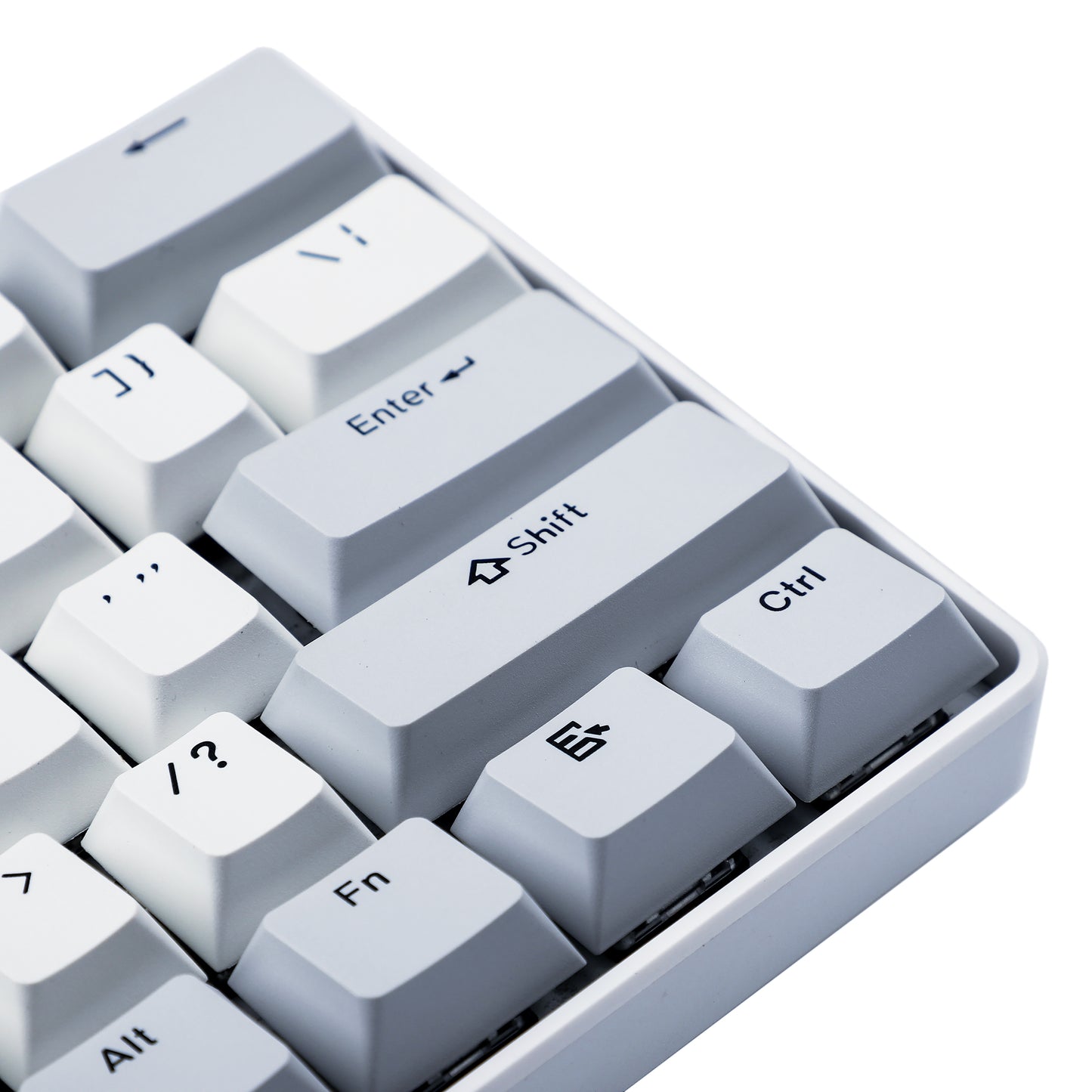 Gray With Light Gray 108 Keycaps(Double Shot Non Shine Through/ANSI 108 TKL 61 Using)