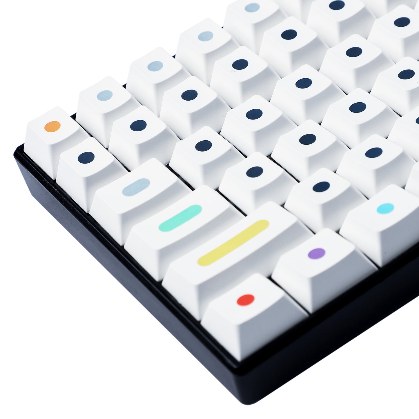 130 White Dots Keycaps(Dye Sub Cherry Profile PBT 1.5mm Thickness/ ANSI 108 TKL 61 96 84 68 GK64 Using)