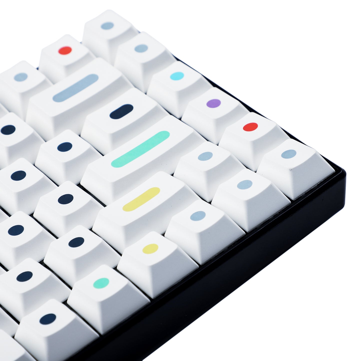 130 White Dots Keycaps(Dye Sub Cherry Profile PBT 1.5mm Thickness/ ANSI 108 TKL 61 96 84 68 GK64 Using)