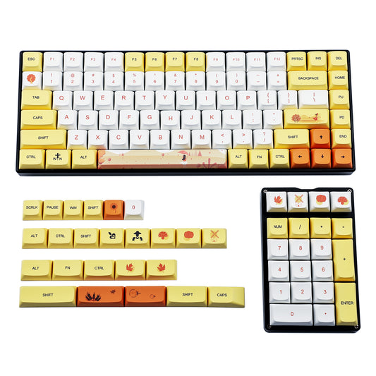 129 Autumn Keycaps(Dye Sub ZDA Profile/104 87 61 Melody 96 KBD75 ID80 GK64 Tada68 Using)