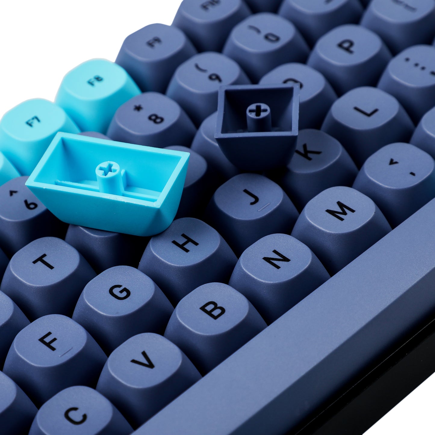 142 Blue Cat Keycaps(Dye Sub MA Profile PBT 1.4 mm Thickness/ANSI ISO 104 TKL 61 KBD75 Kira96 YMD-96 Using)