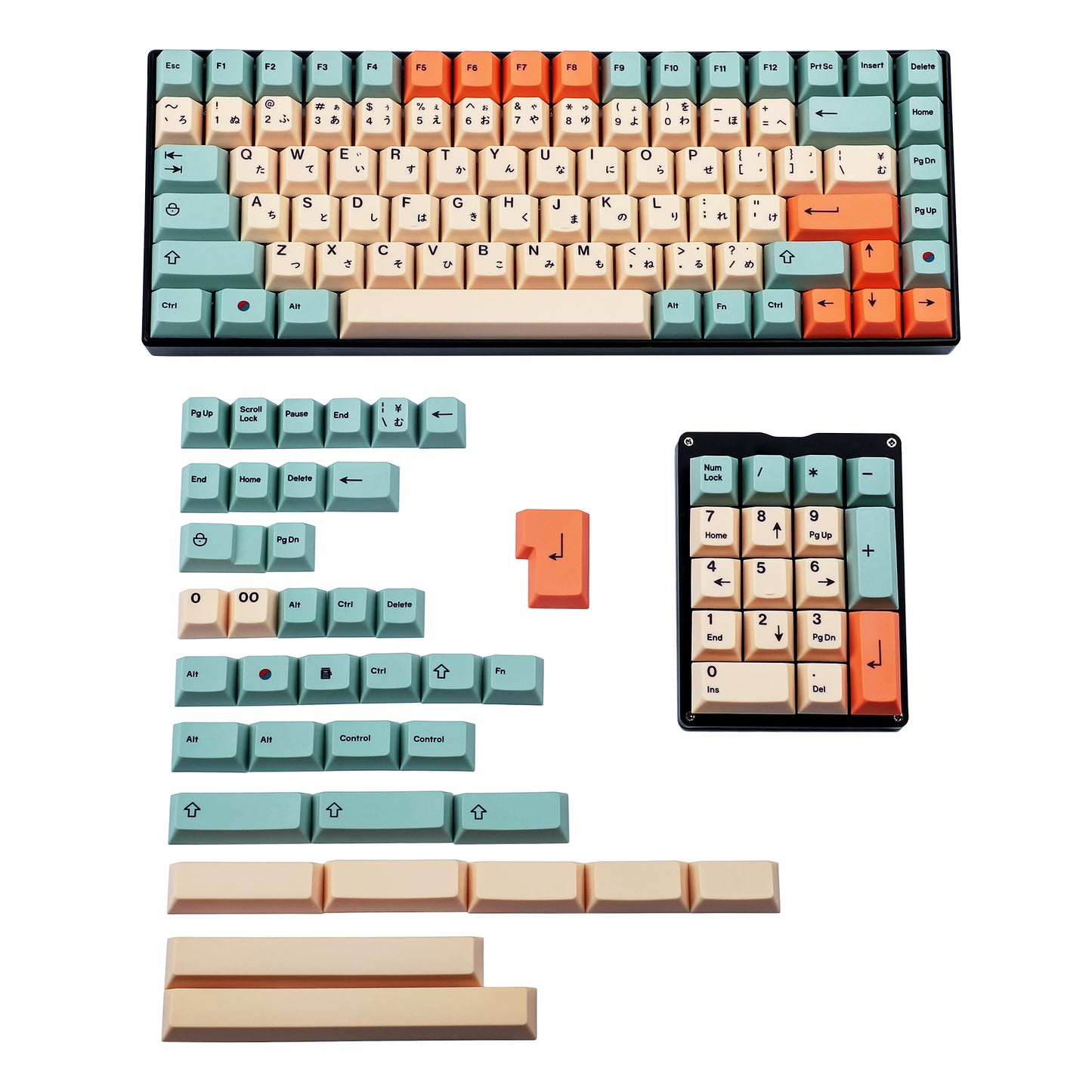 Hami Melon Keycaps(Dye Sub Cherry Profile PBT 1.5mm Thickness/ UK Italian French De Spain ISO)