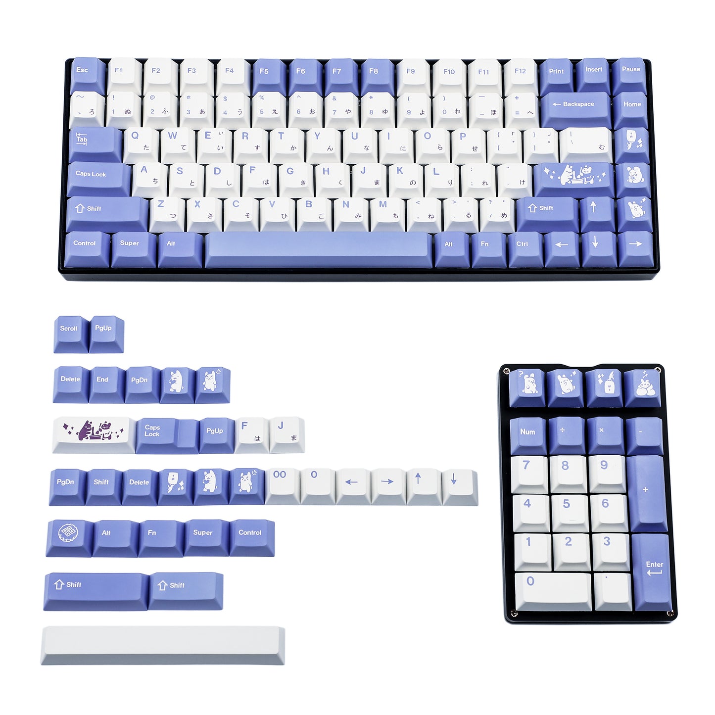 137 Rabbits Japanese Keycaps(Dye Sub Cherry Profile/TKL GK61 96 84 GMMK Using)