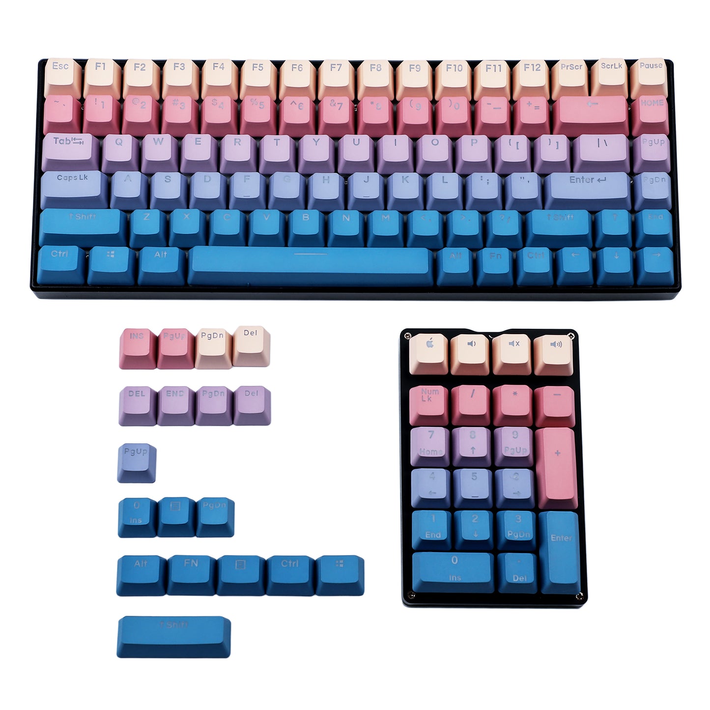 122 Night Sunset Backlit Keycaps(Double Shot OEM Profile/104 87 84 68 Using)