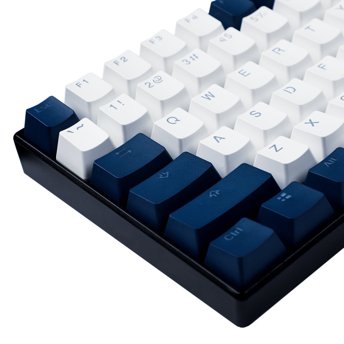 125 Navy White Backlit Keycaps(OEM Profile Double Shot/ANSI ISO 108 87 61 KBD75 68 Using)