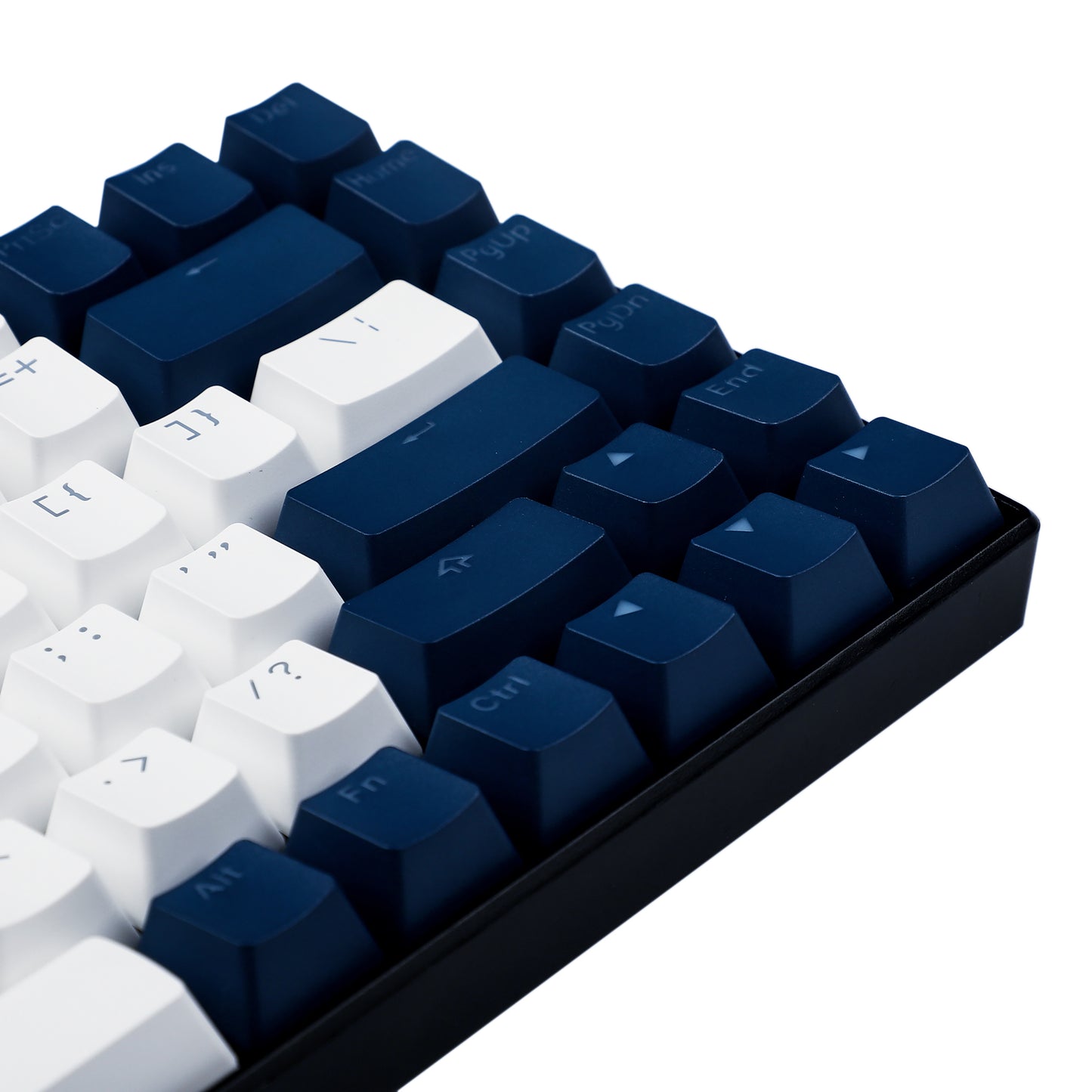 125 Navy White Backlit Keycaps(OEM Profile Double Shot/ANSI ISO 108 87 61 KBD75 68 Using)