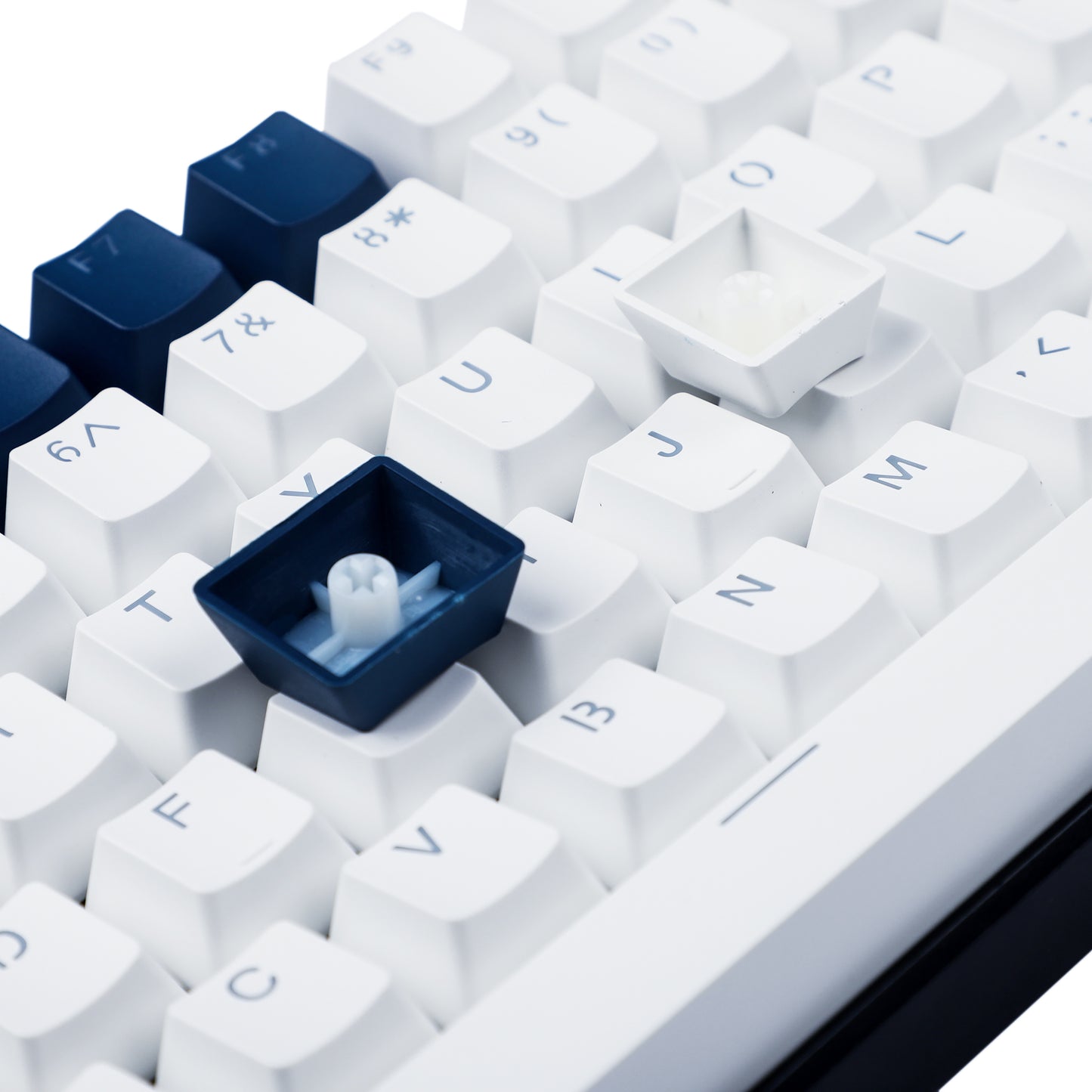 125 Navy White Backlit Keycaps(OEM Profile Double Shot/ANSI ISO 108 87 61 KBD75 68 Using)
