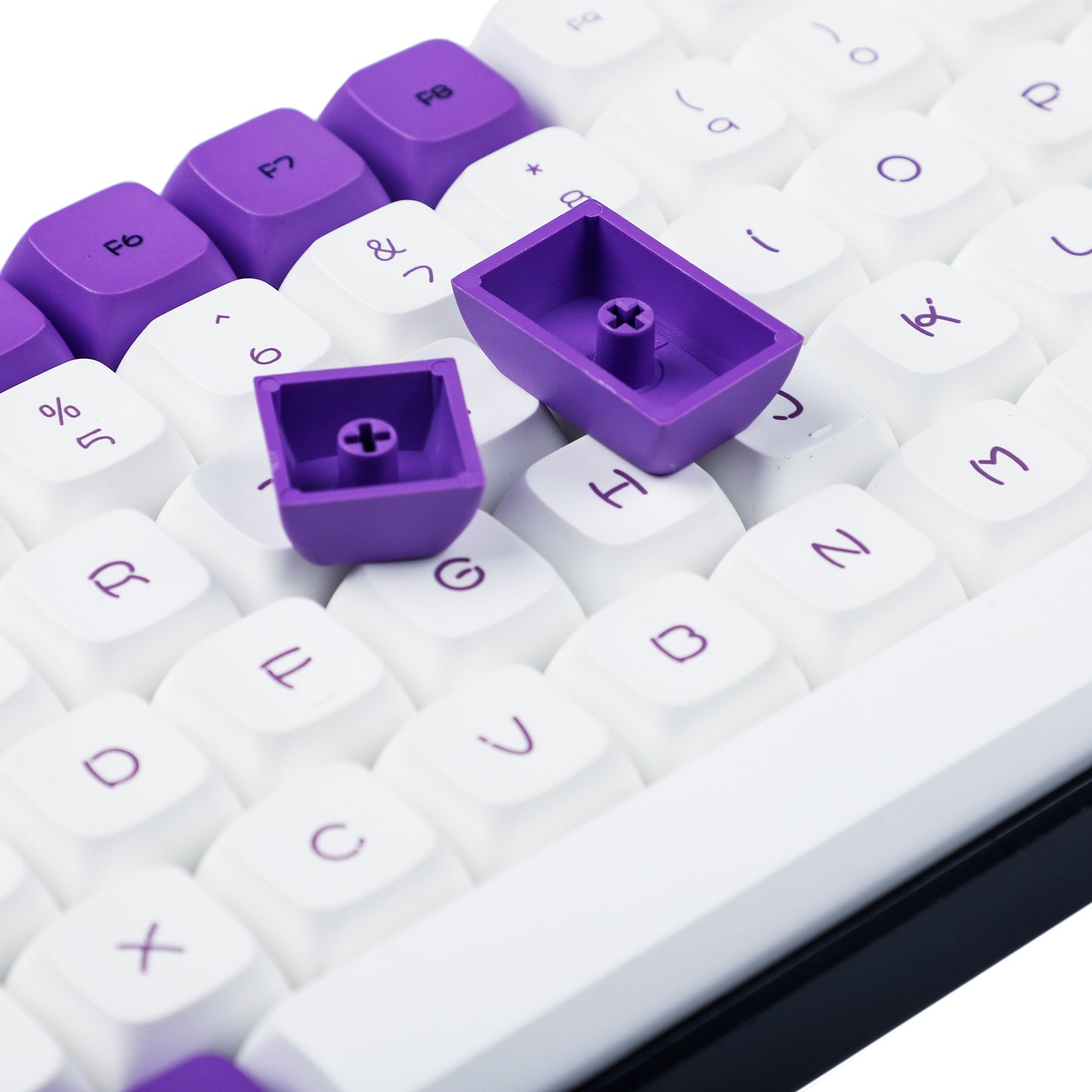 133 Horse Purple White Keycaps(Dye Sub ZDA Profile PBT 1.55mm/104 87 61 Melody 96 KBD75 ID80 GK64 Using)