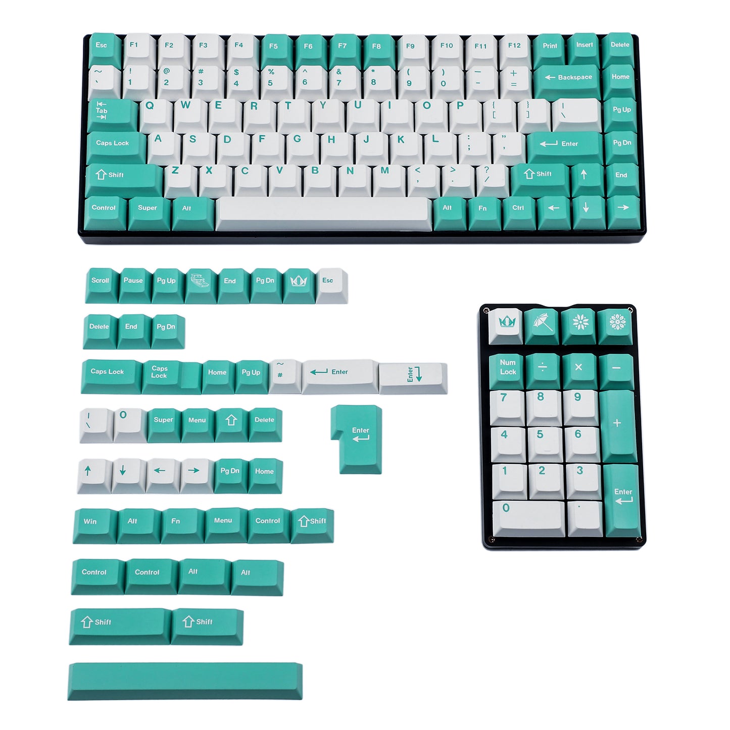 149 Misty Rain Keycaps(Dye Sub Cherry Profile PBT 1.5mm/TKL GK61 96 GMMK Using)