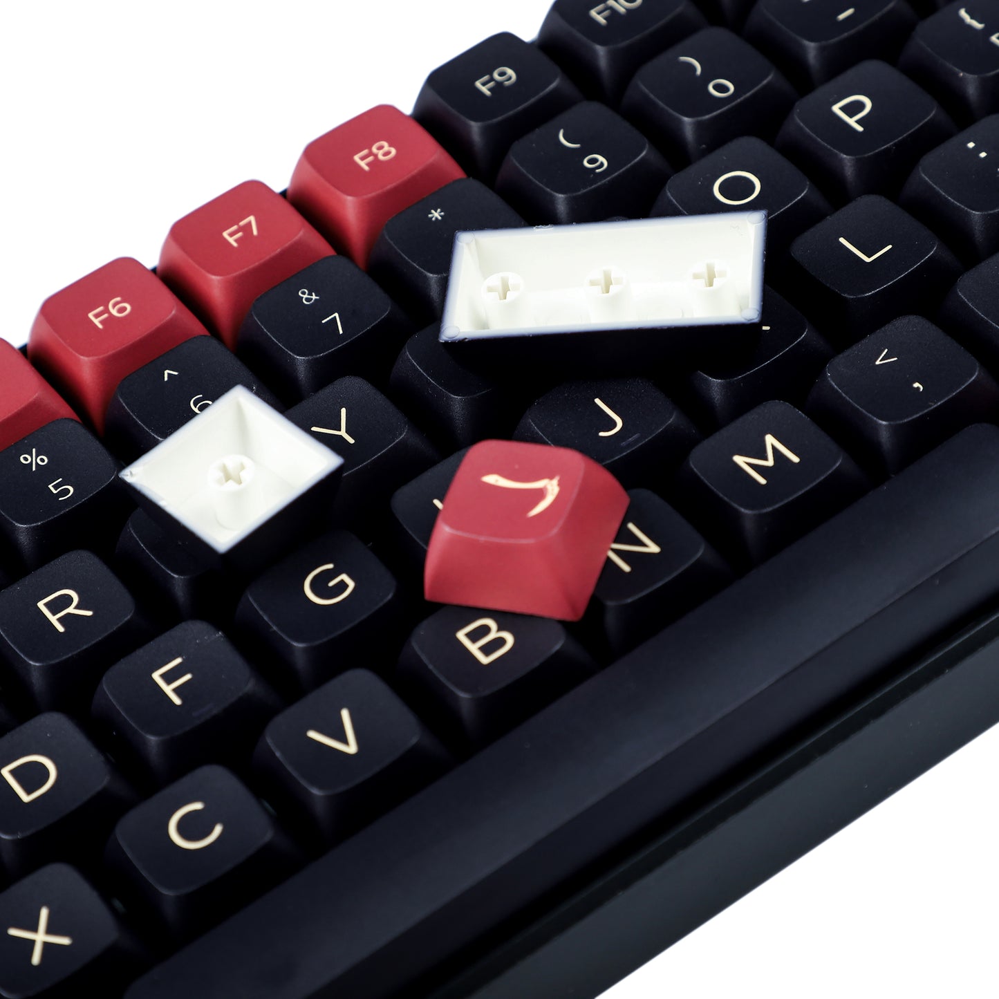 135 Red Samurai Keycaps(Dye Sub ZDA Profile/104 87 GK61 96 84 GK64 68 Using)